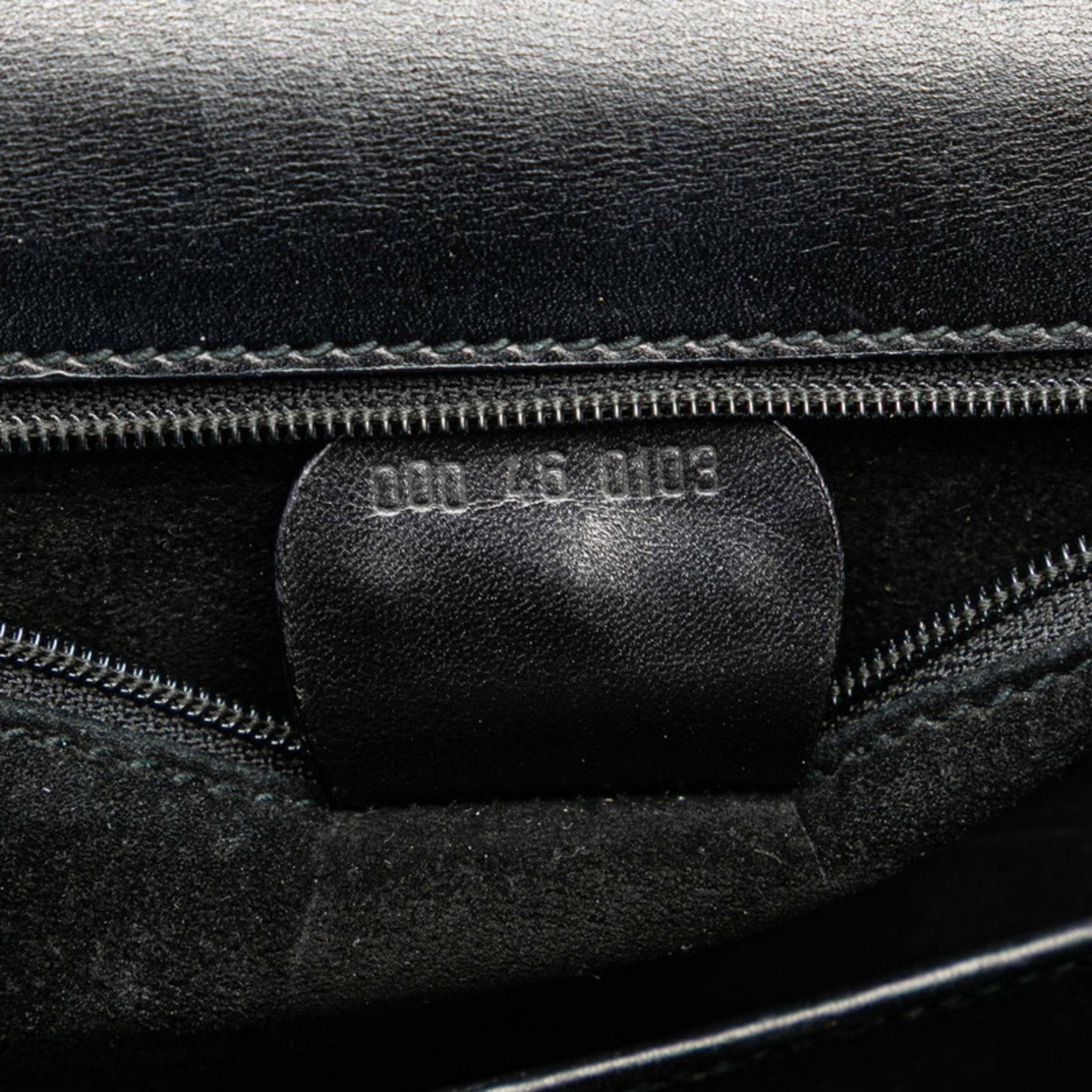 Gucci Black Brown Leather Plastic Handbag