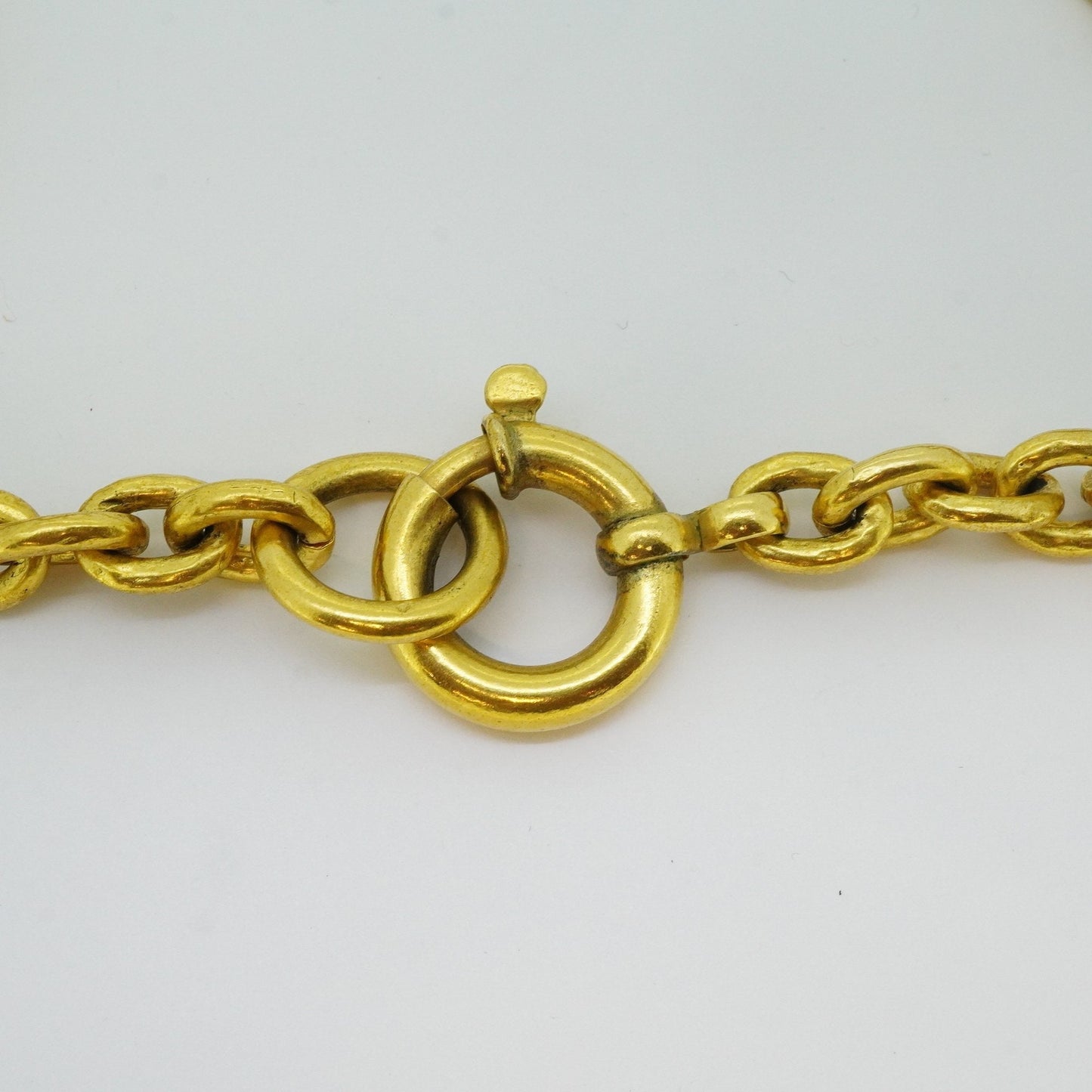 Chanel Necklace   Coco Mark 5 Consecutive GP Plated Gold Color Gold