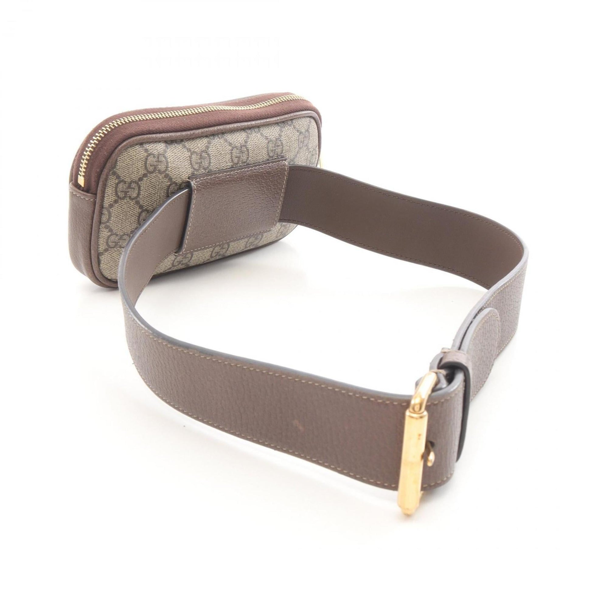 Gucci Beige Brown Gg Supreme Leather Fanny Pack