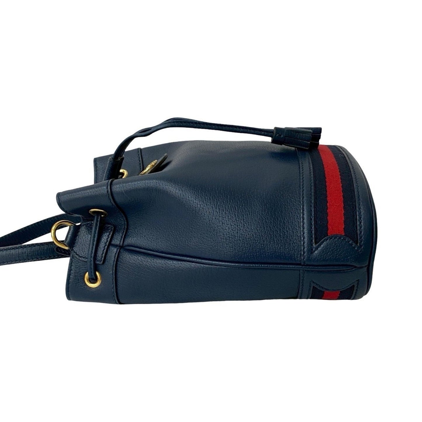 Gucci Navy Red Color Leather Shoulder Bag