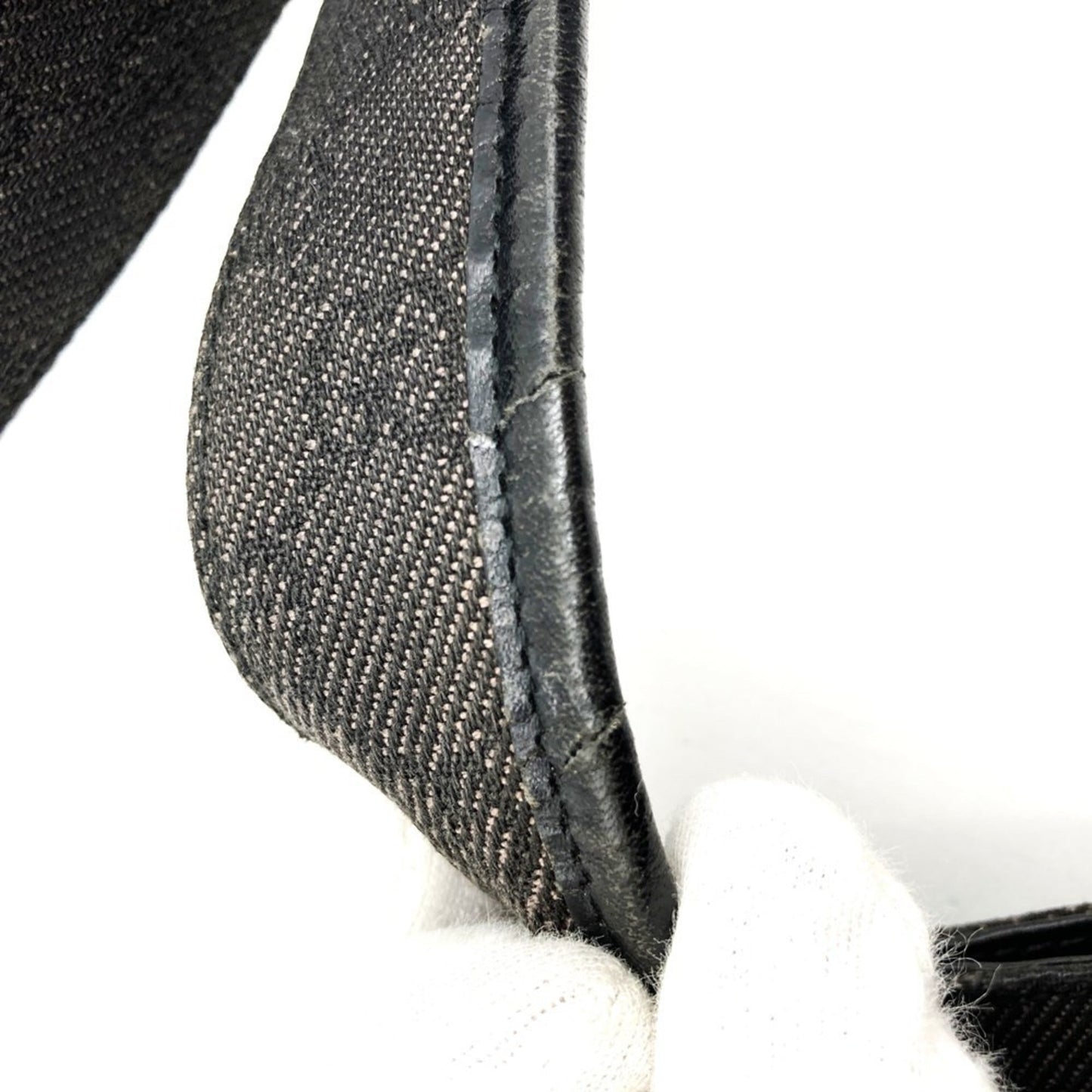 Gucci Black Denim Leather Shoulder Bag