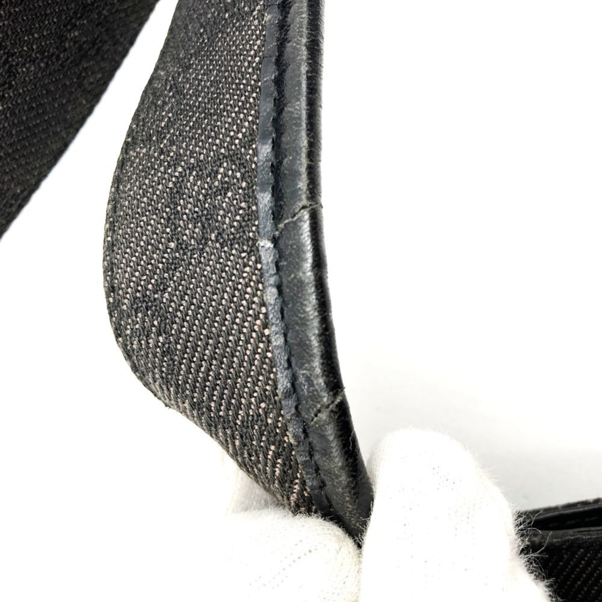 Gucci Black Denim Leather Shoulder Bag