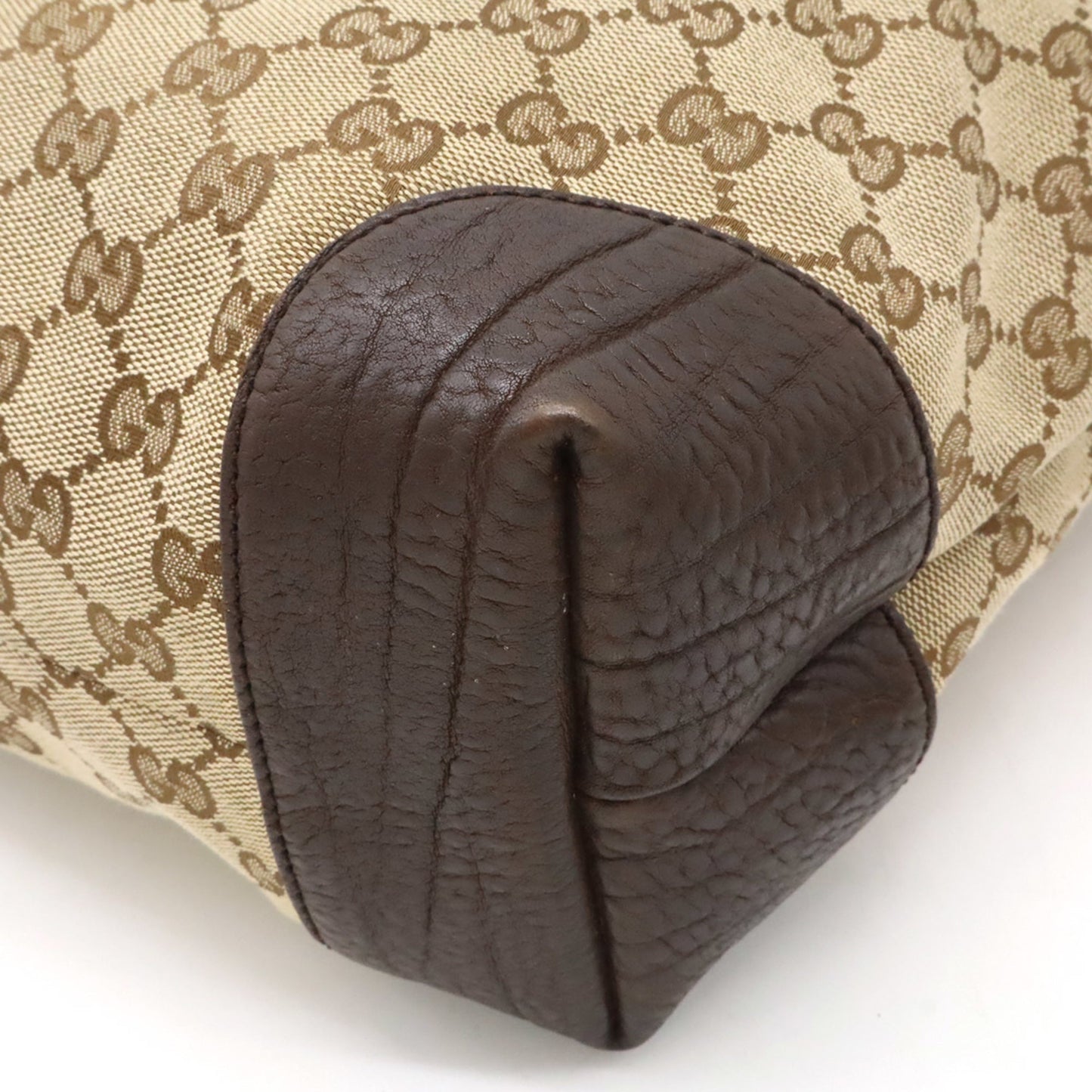 Gucci Beige Brown Dark Brown Khaki Gg Canvas Leather Shoulder Bag Tote Bag