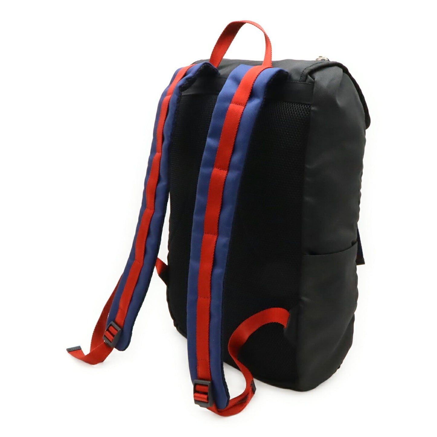 Gucci Black Green Navy Red Color Canvas Leather Backpack