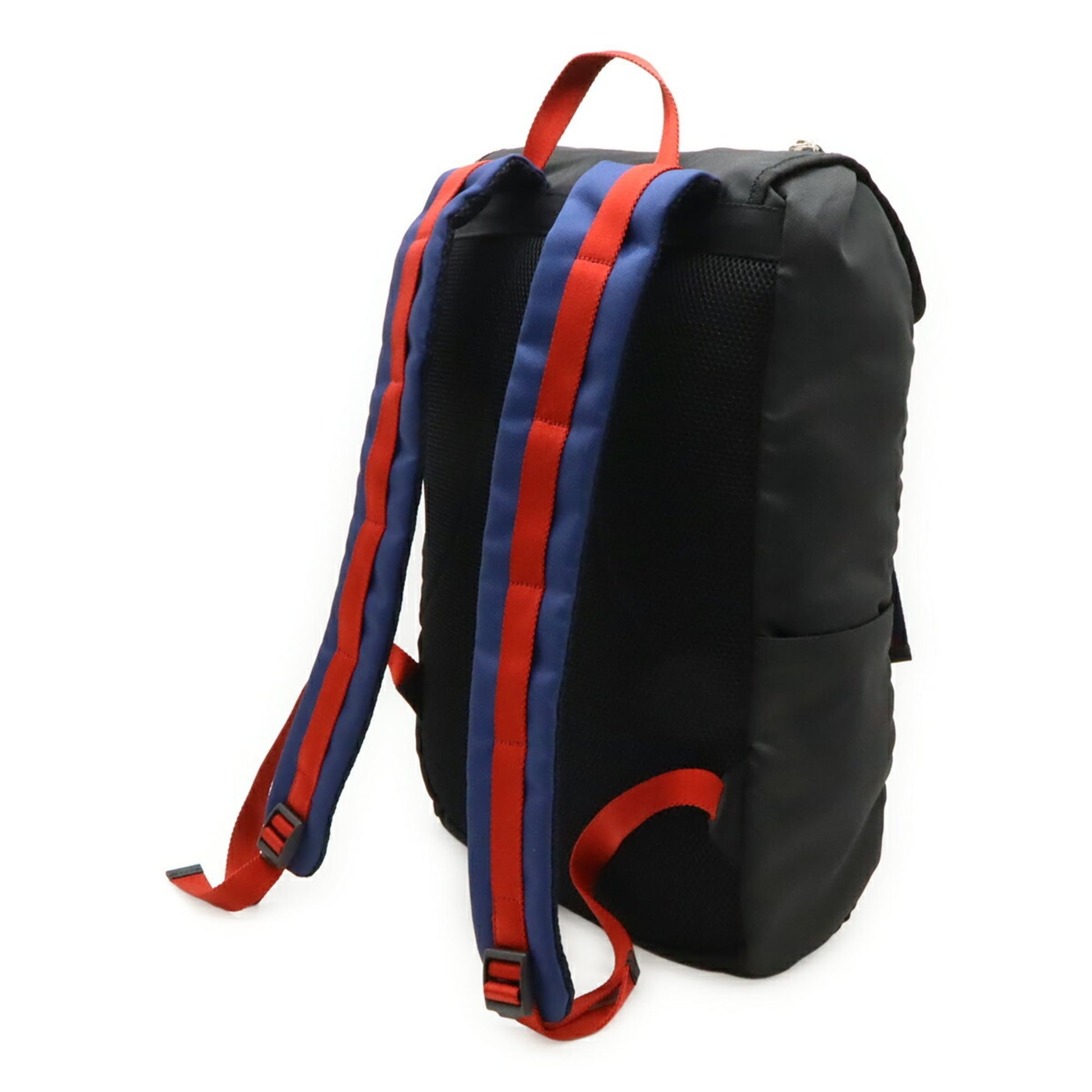 Gucci Black Green Navy Red Color Canvas Leather Backpack