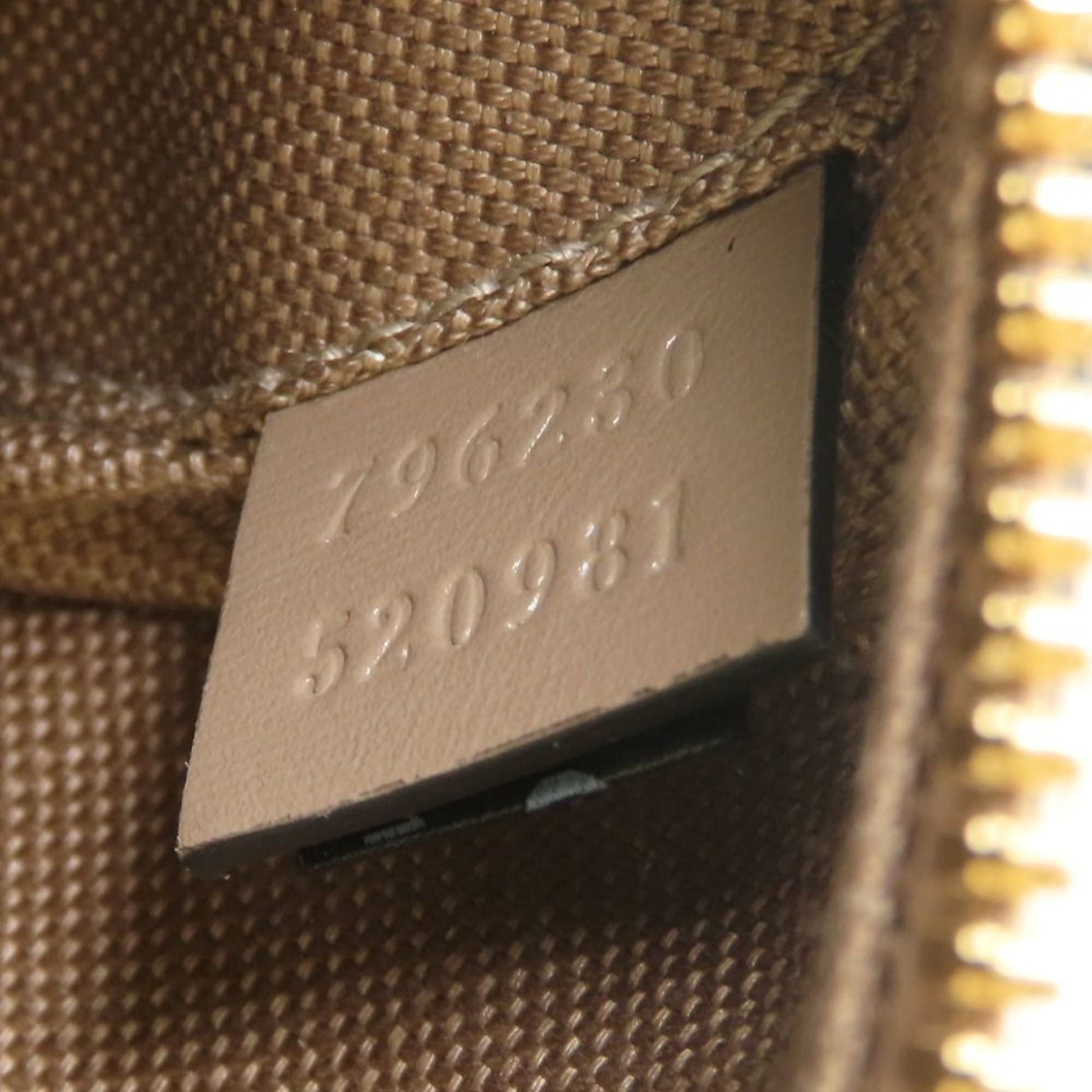 Gucci Gold Gg Canvas Leather Shoulder Bag