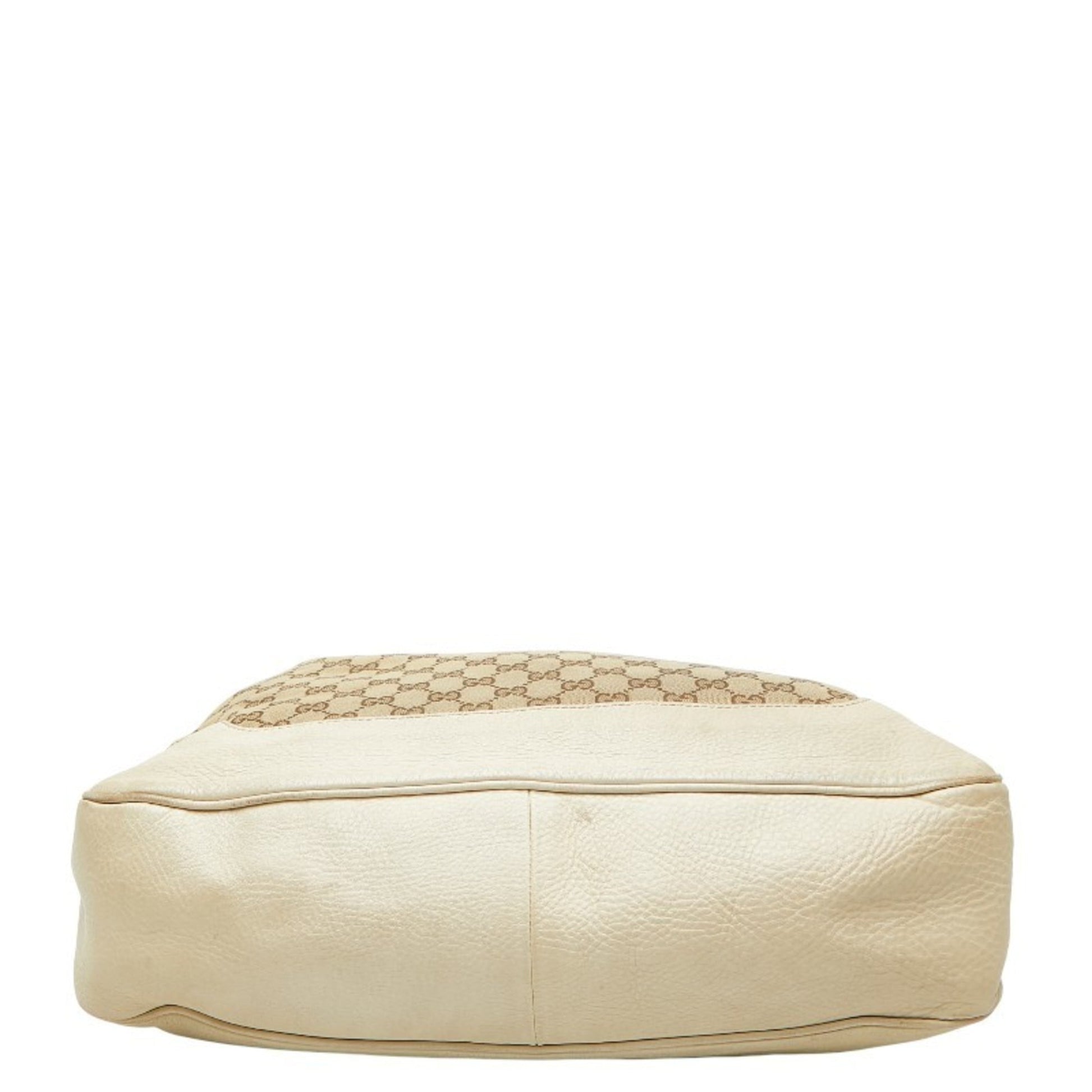 Gucci Brown Ivory Canvas Leather Handbag Shoulder Bag