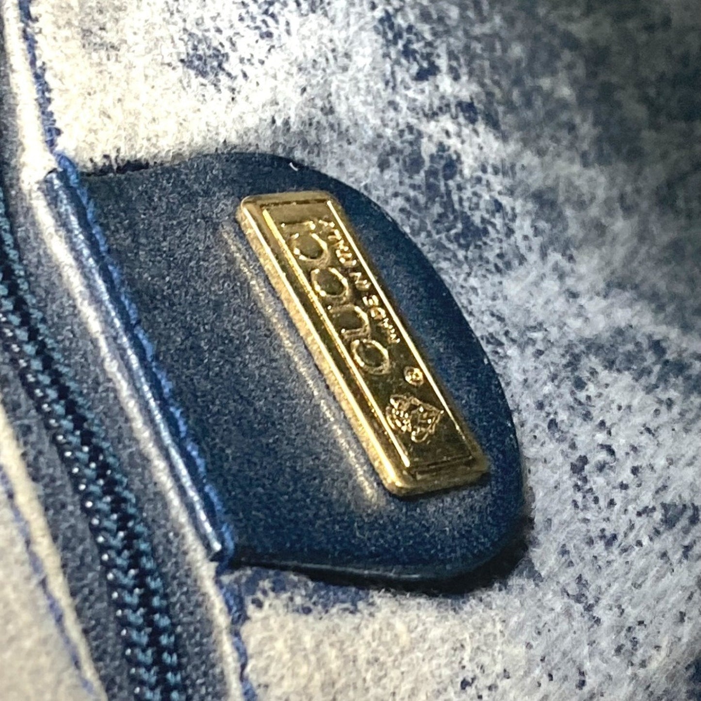 Gucci Navy Pvc Leather Pochette Shoulder Bag