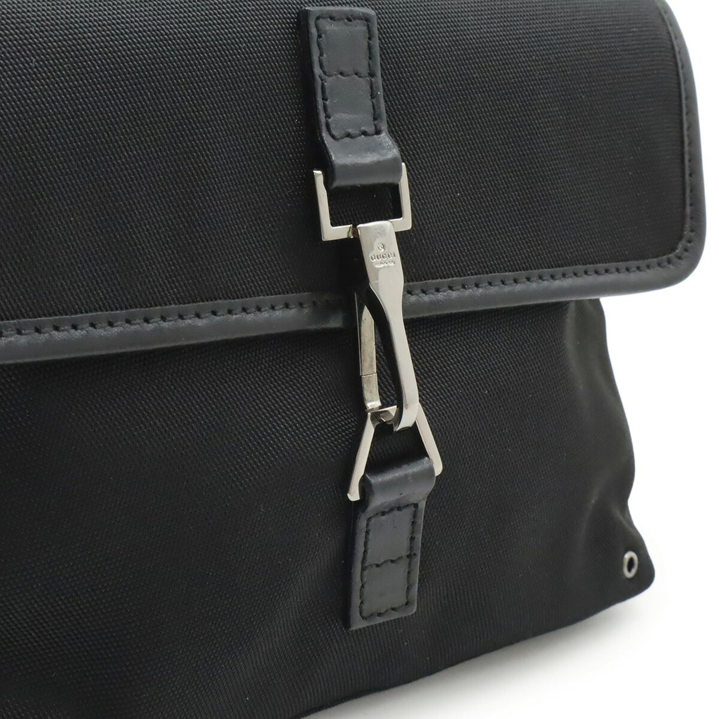 Gucci Black Nylon Canvas Leather Fanny Pack