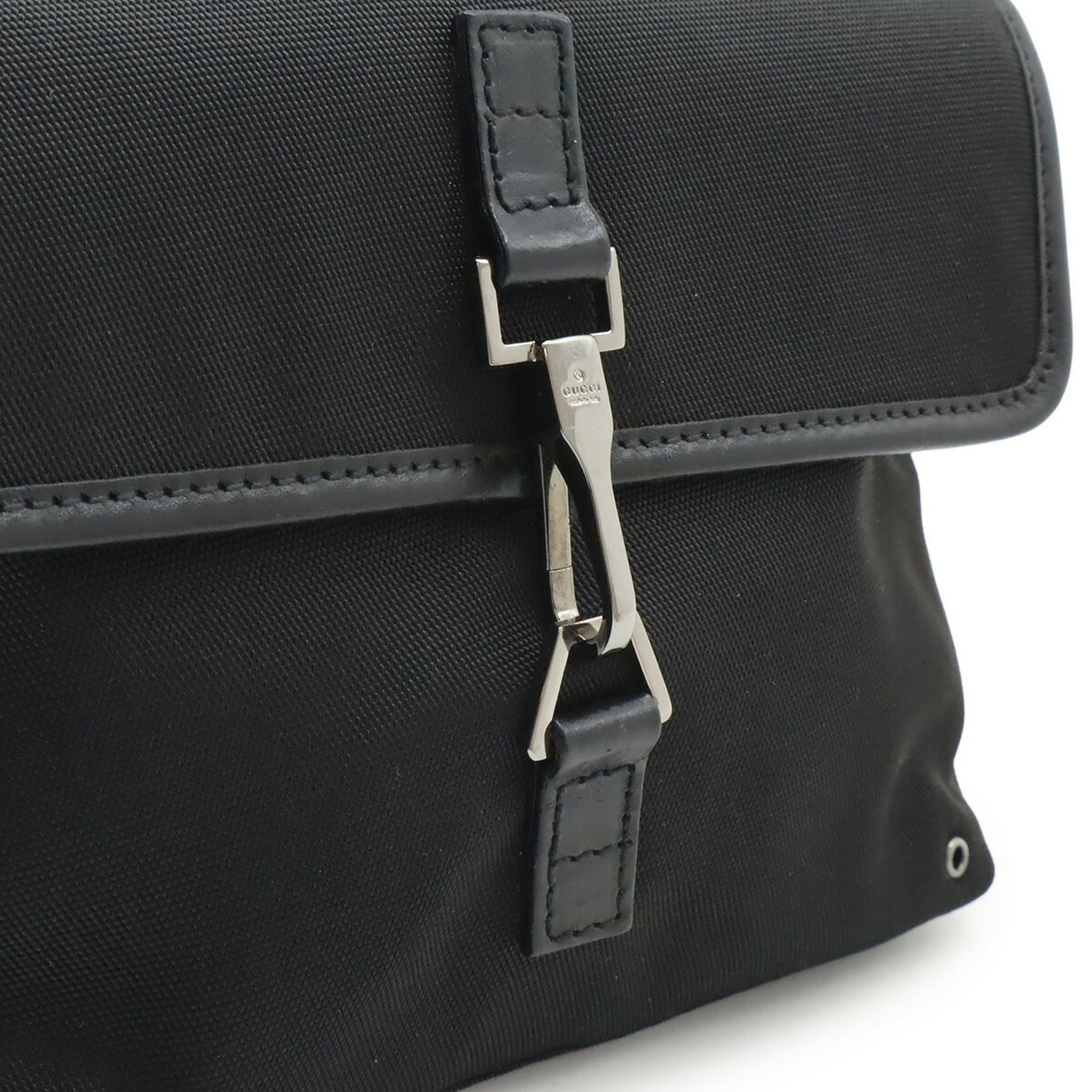 Gucci Black Nylon Canvas Leather Fanny Pack