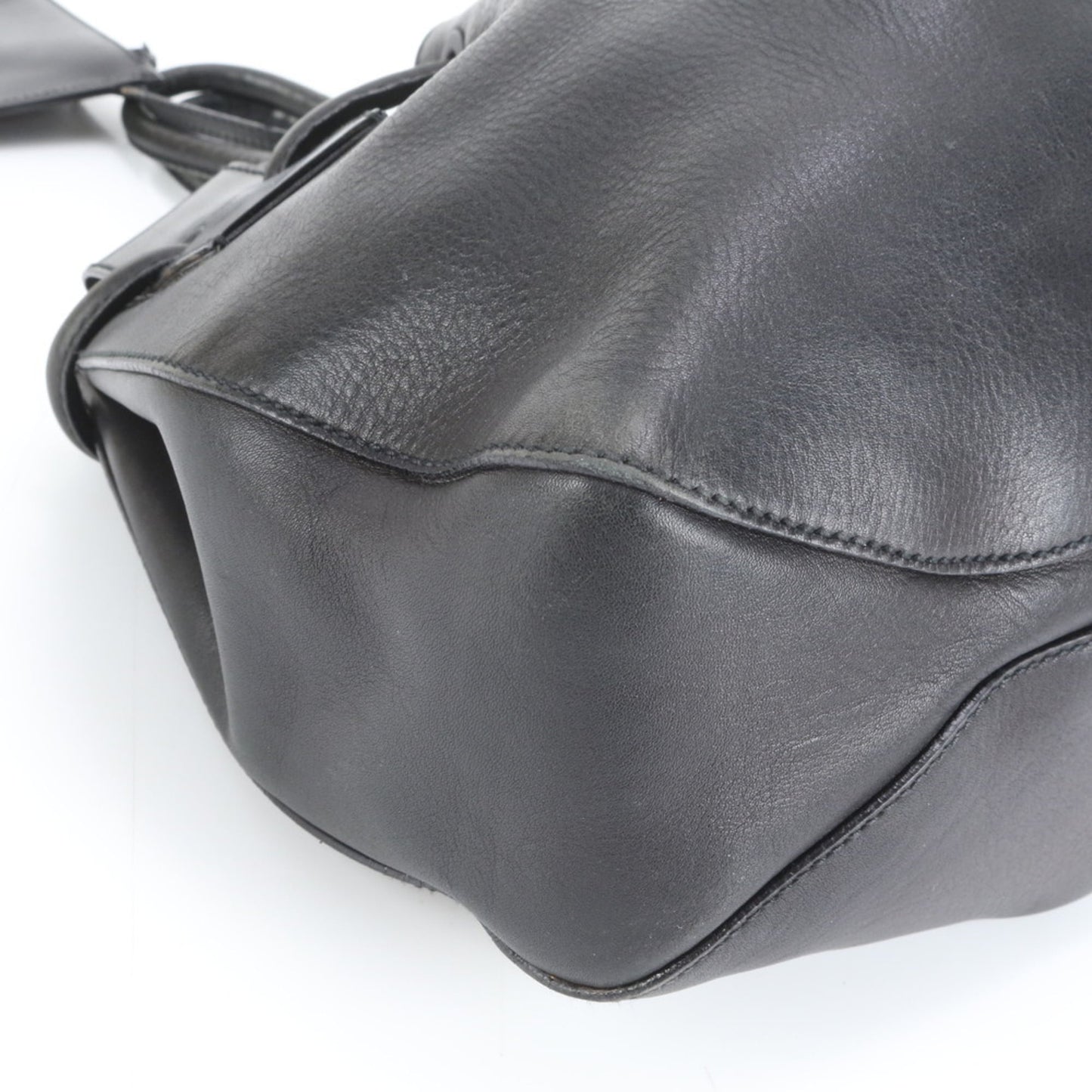 Gucci Black Leather Pouch Tote Bag
