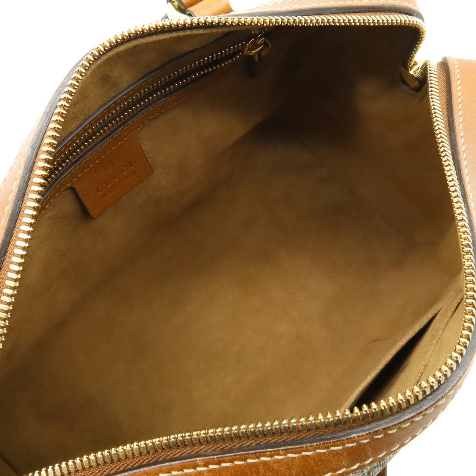 Gucci Beige Brown Gg Supreme Canvas Leather Handbag Shoulder Bag