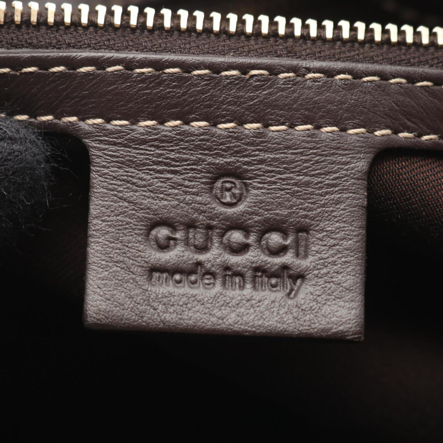 Gucci Beige Brown Pvc Leather Tote Bag