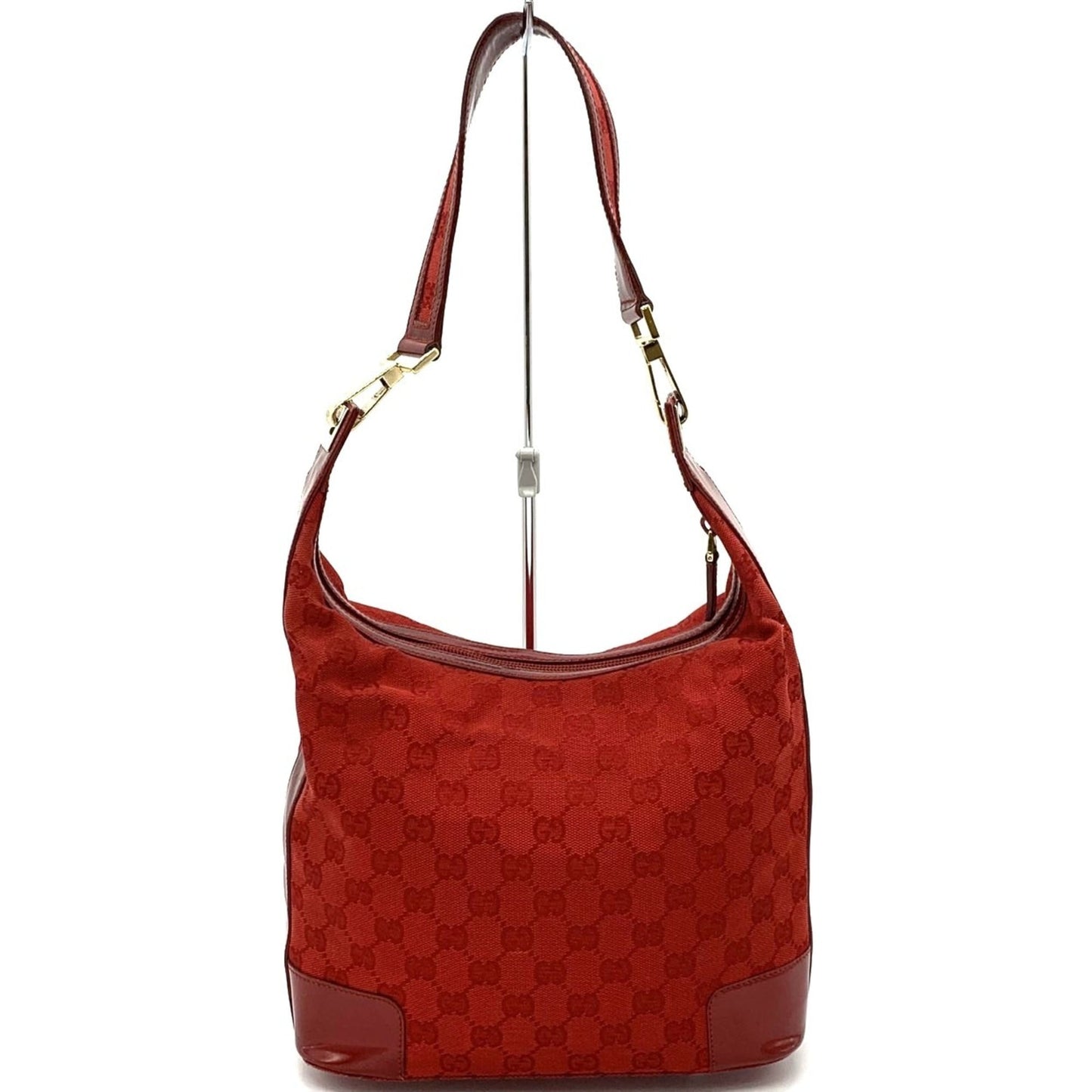 Gucci Red Color Gg Canvas Shoulder Bag