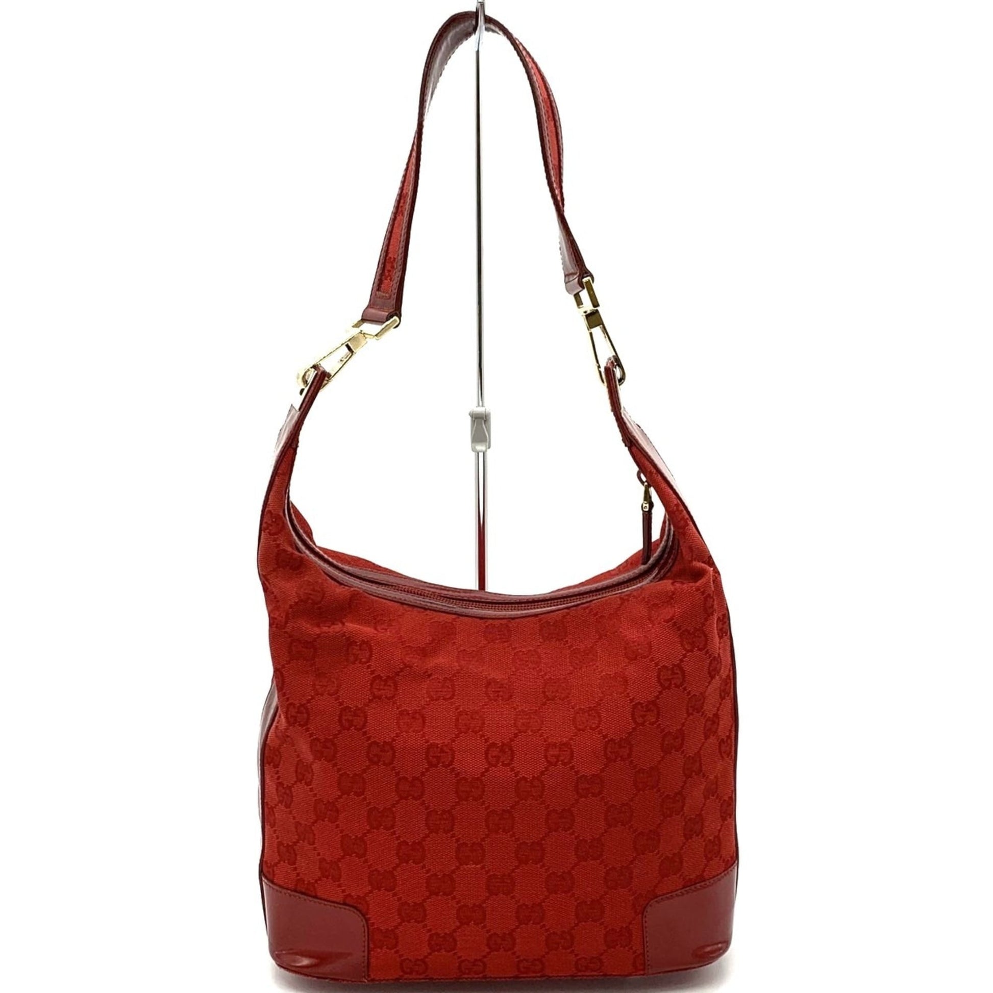 Gucci Red Color Gg Canvas Shoulder Bag