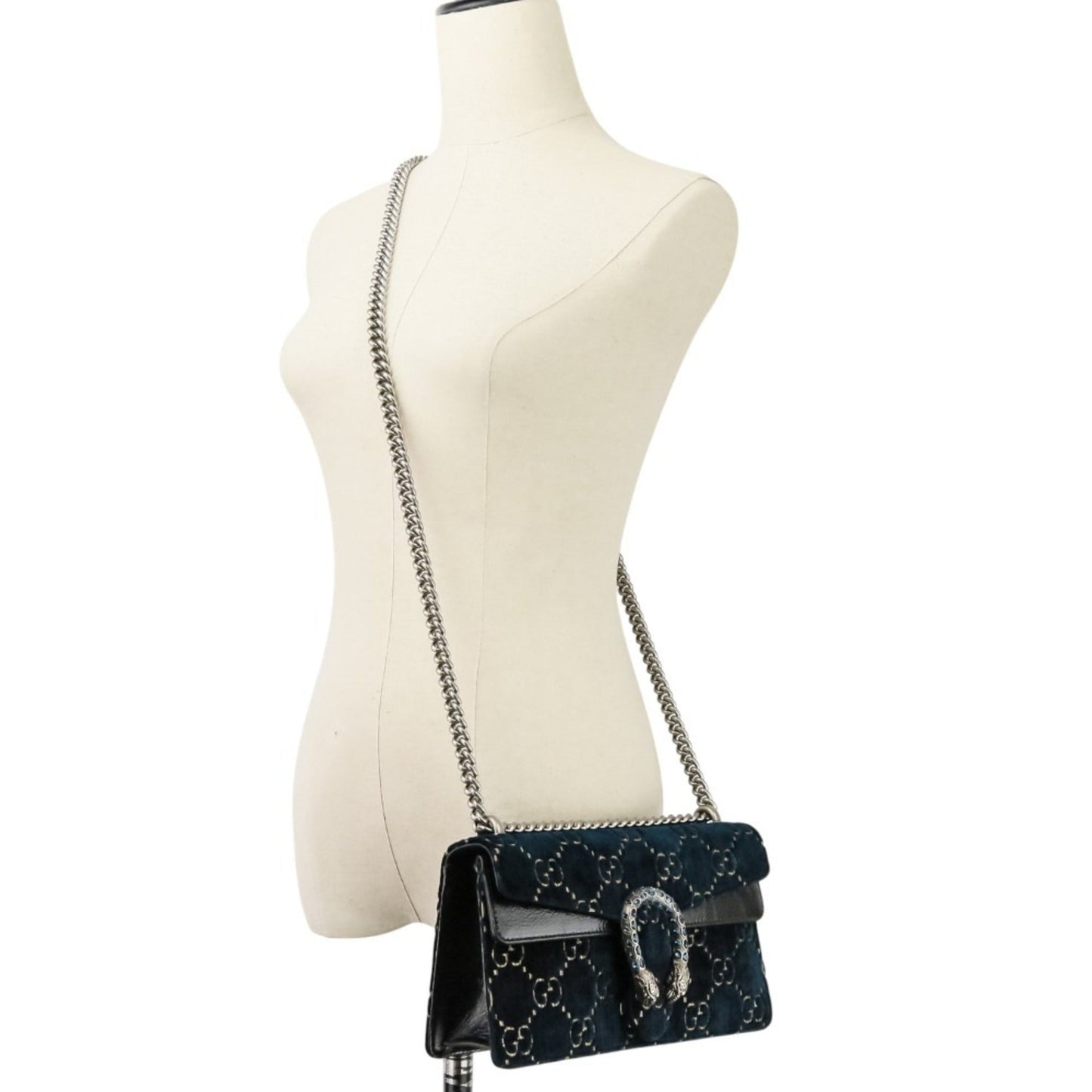 Gucci Navy Velvet Shoulder Bag