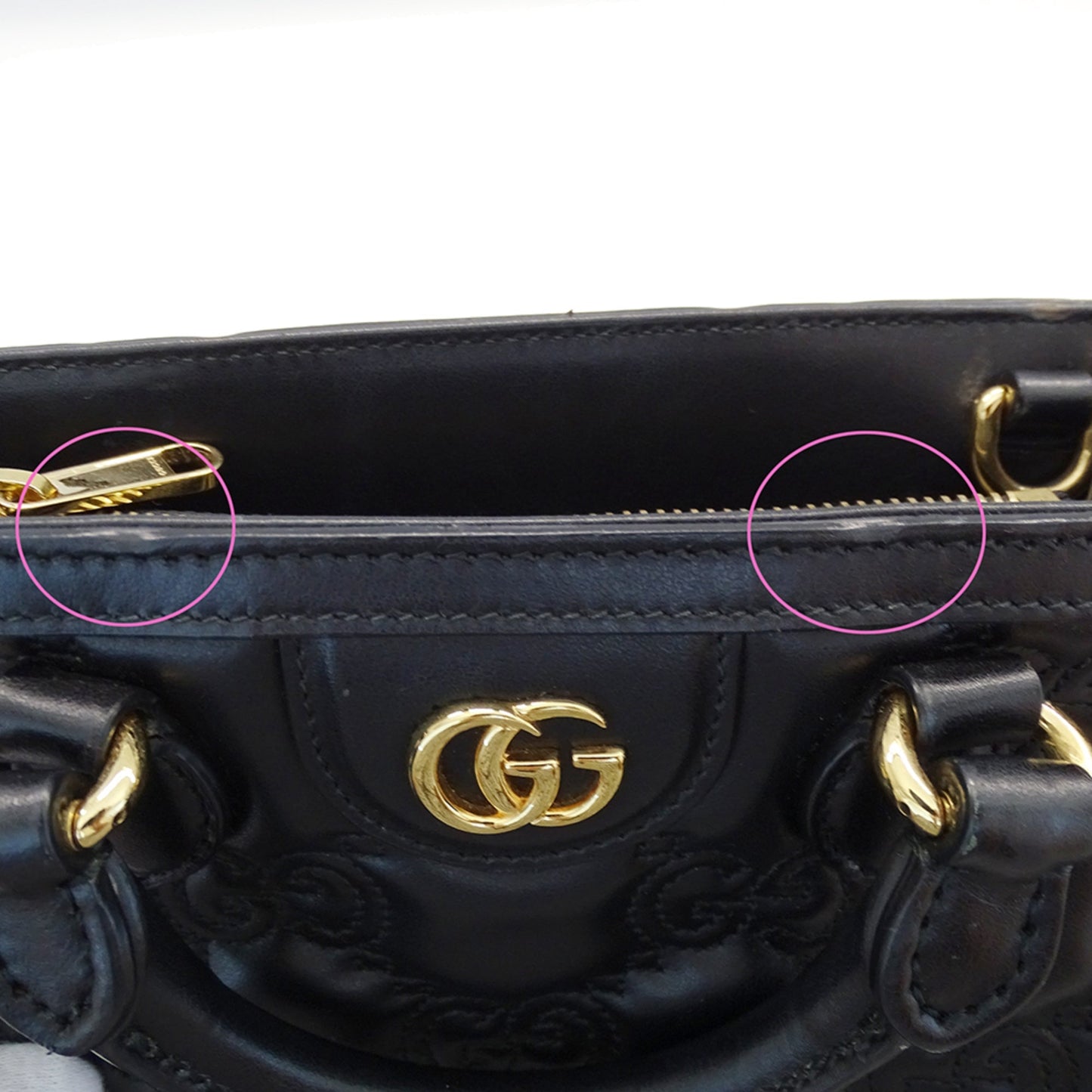 Gucci Black Leather Handbag Shoulder Bag