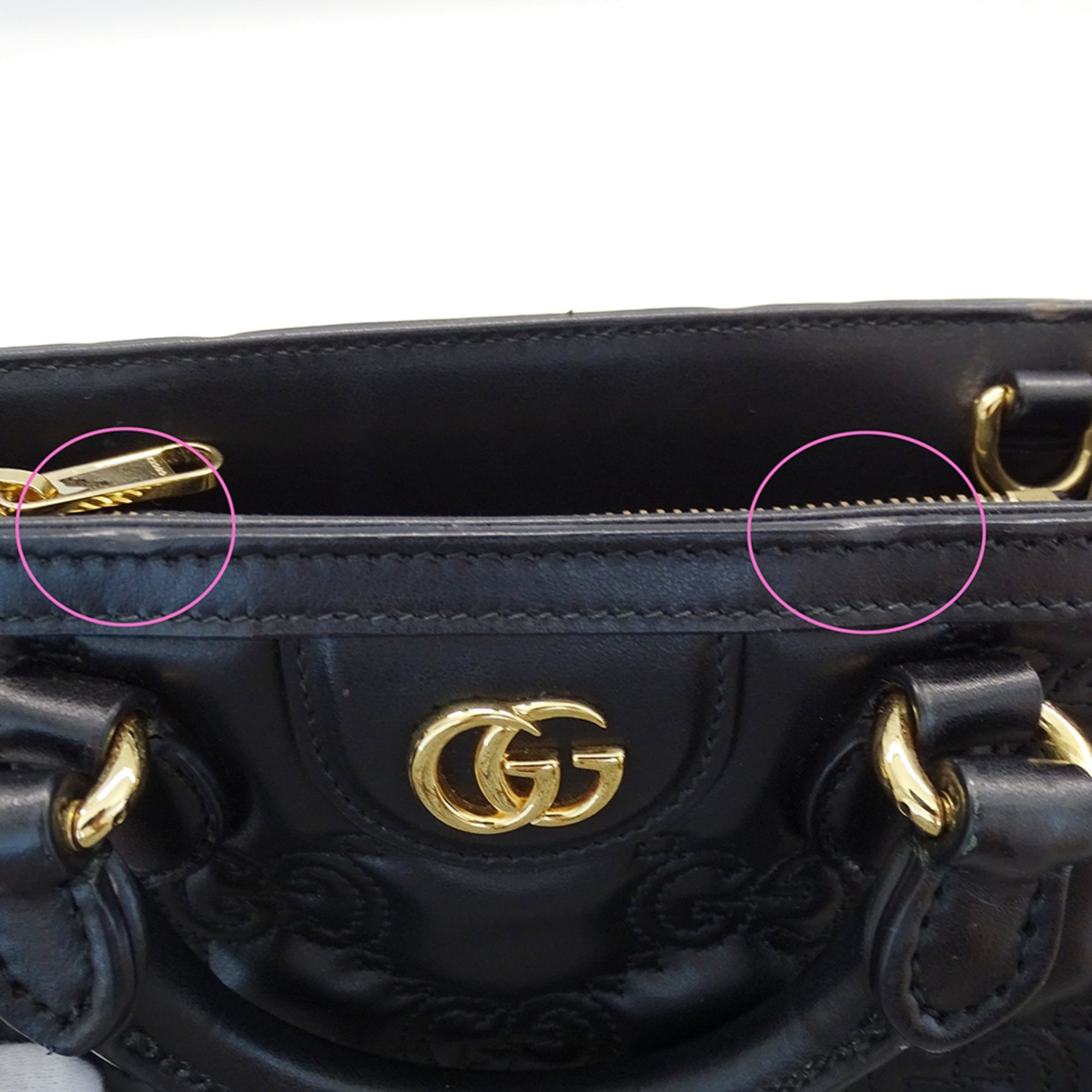 Gucci Black Leather Handbag Shoulder Bag