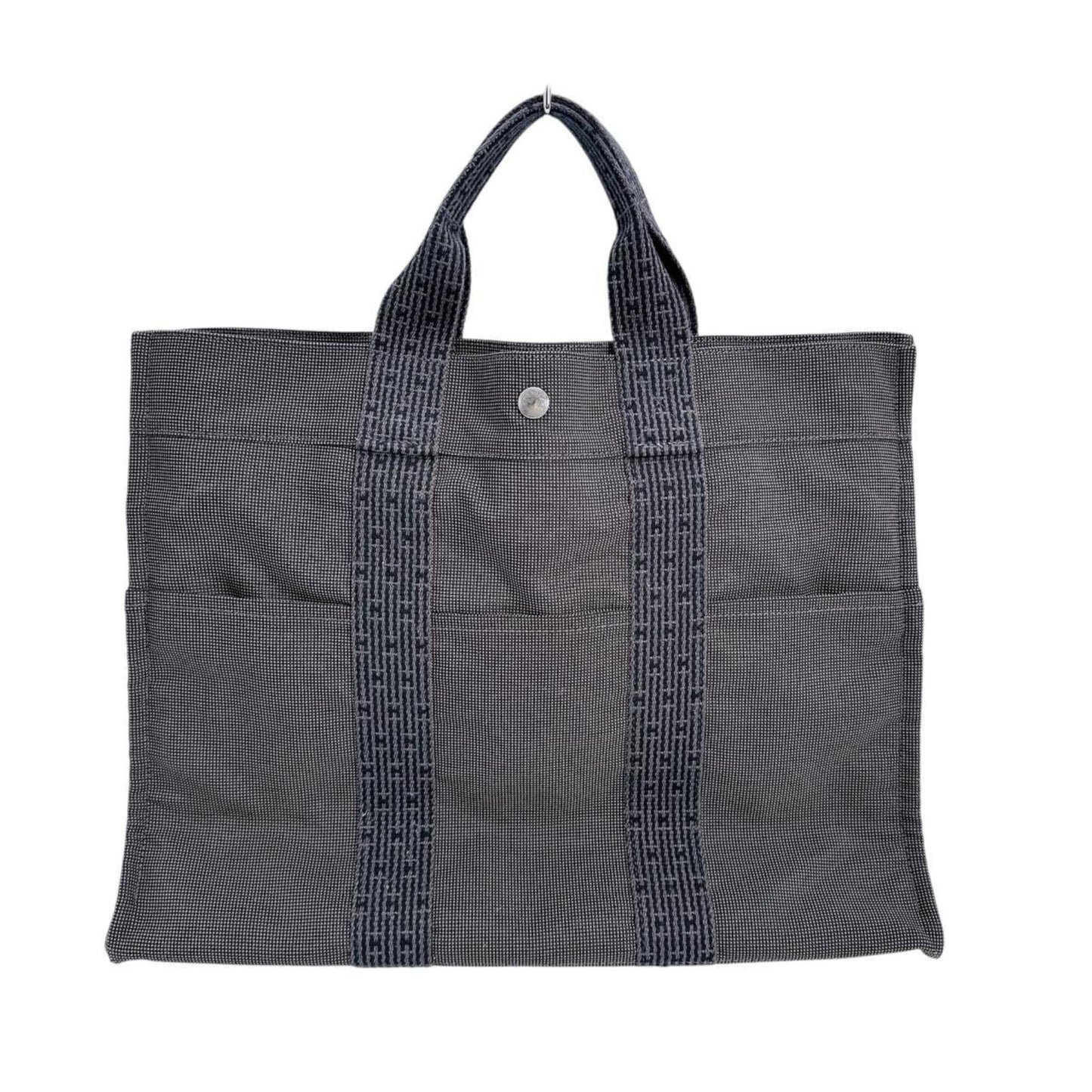 Hermes Handbag Tote Bag Canvas Gray