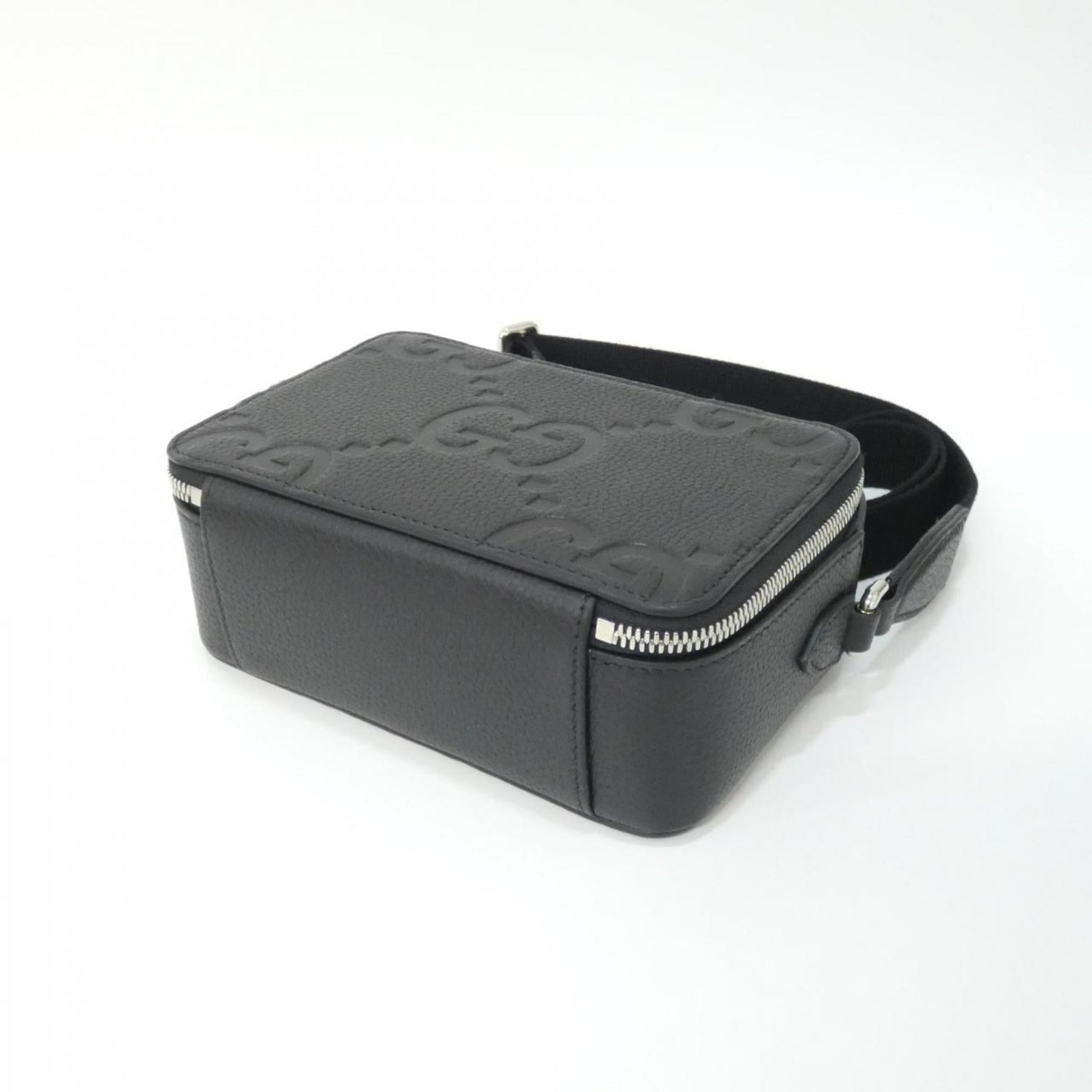 Gucci Black Gg Leather Shoulder Bag