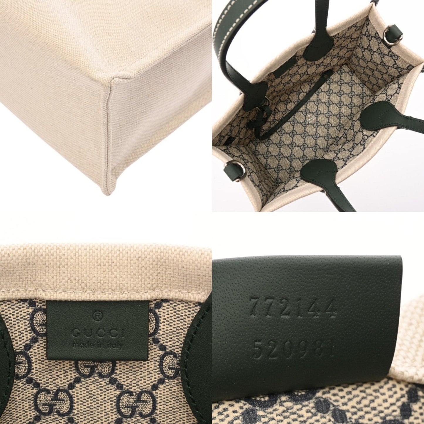 Gucci Beige Canvas Leather Handbag