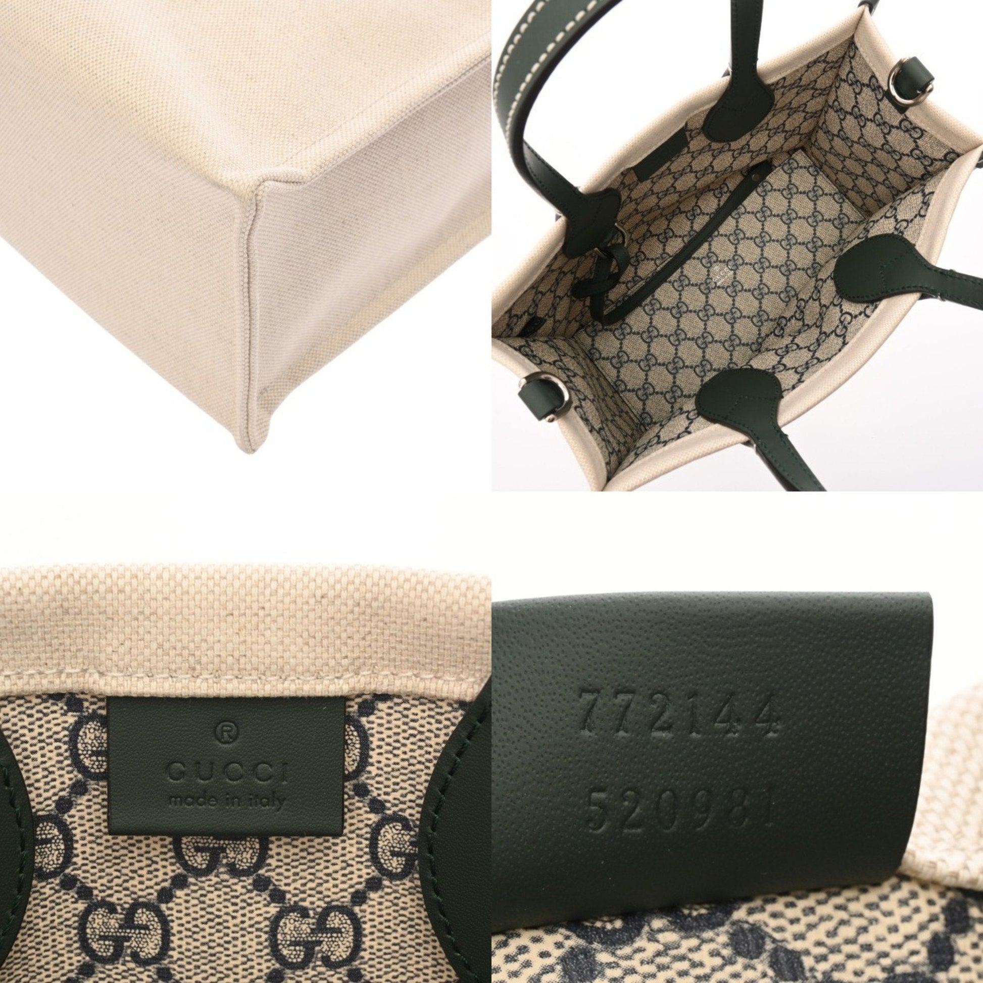 Gucci Beige Canvas Leather Handbag