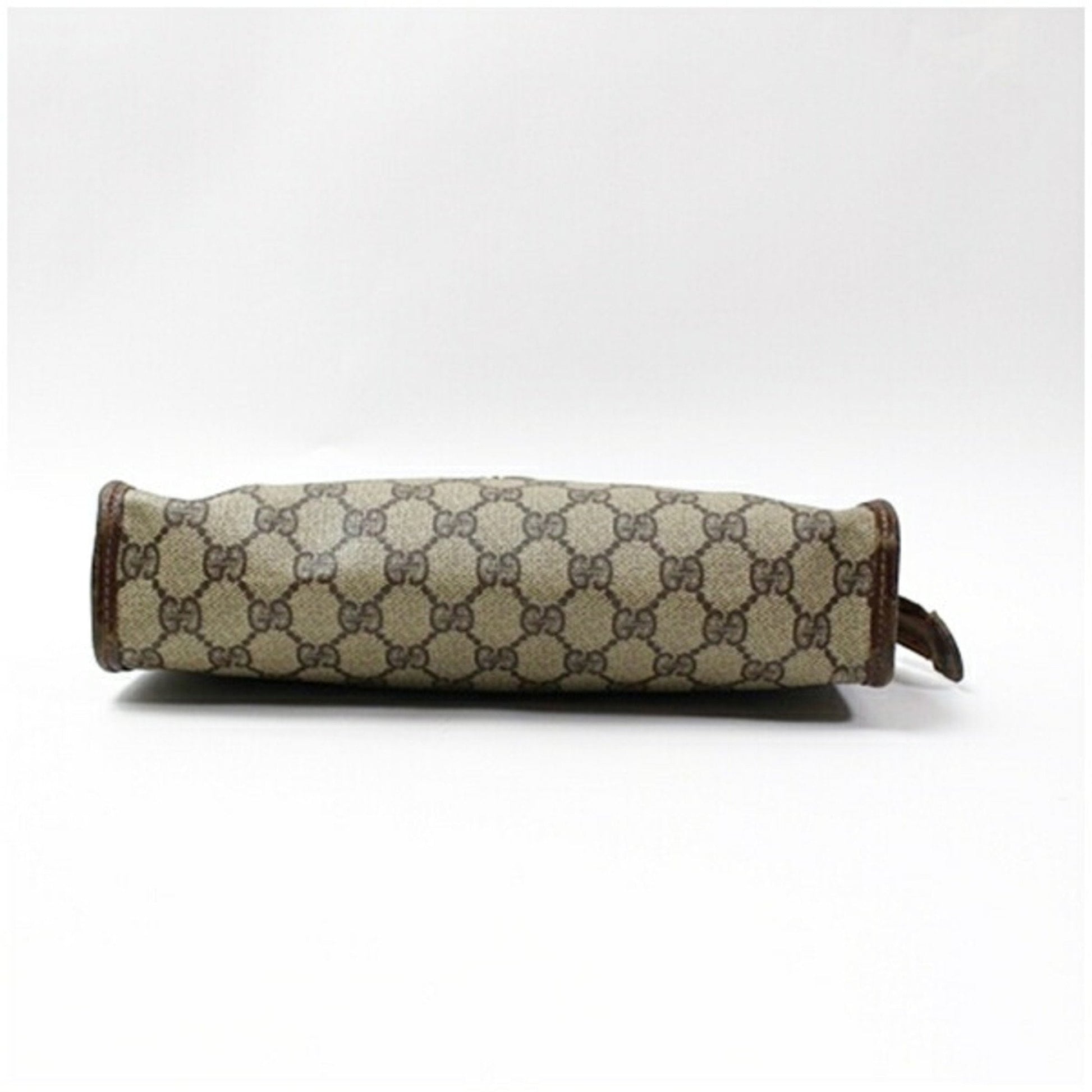 Gucci Beige Brown Pvc Leather Clutch Bag