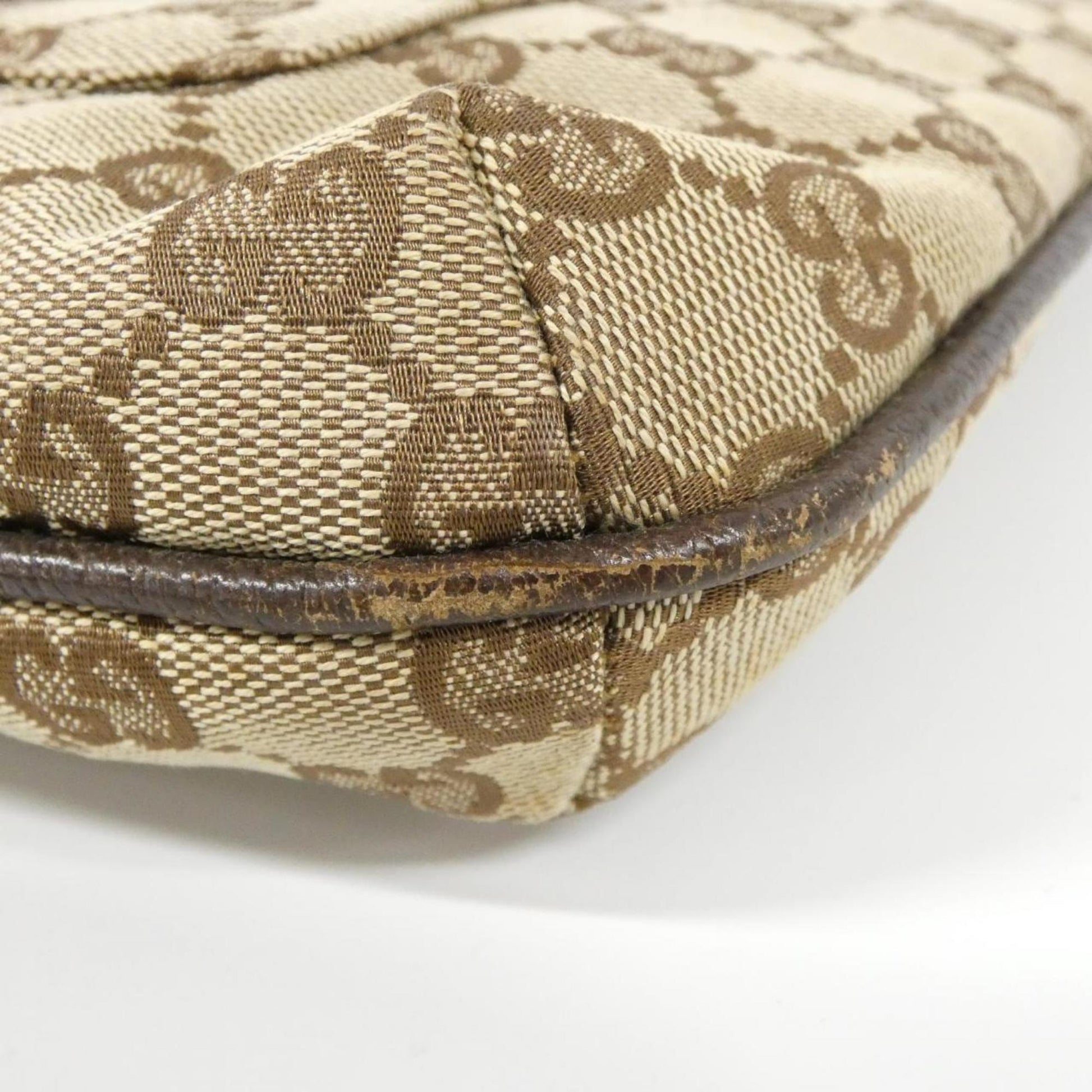 Gucci Gg Canvas Beige Dark Brown Gg Canvas Shoulder Bag