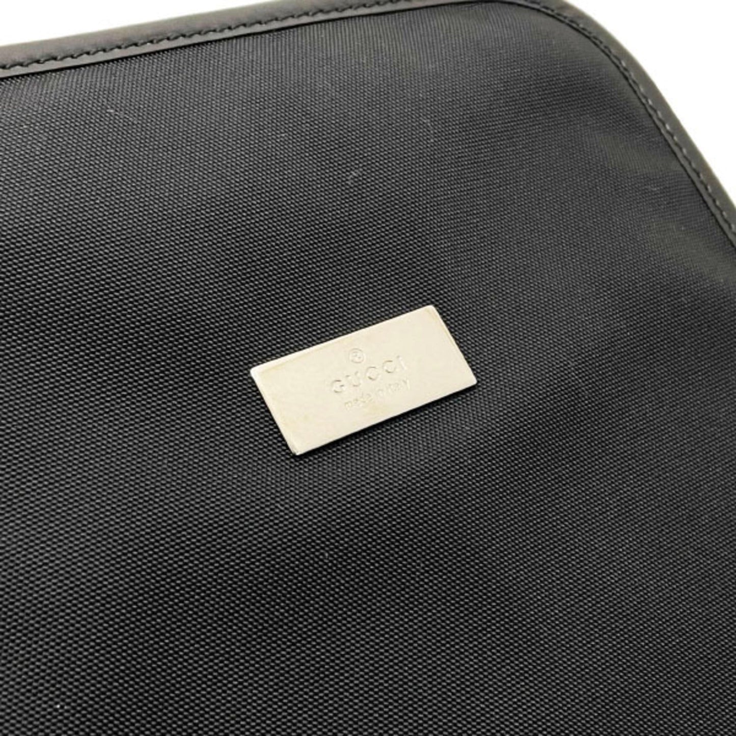 Gucci Black Nylon Leather Pouch