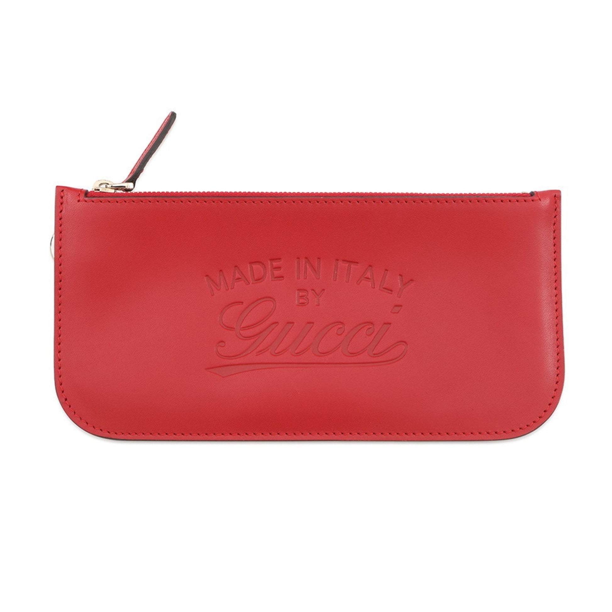 Gucci Red Color Leather Pouch Tote Bag