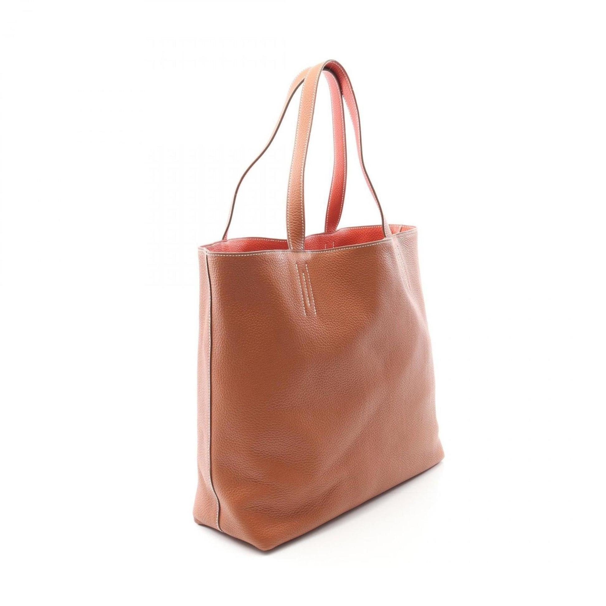 Hermes Bordeaux Taurillon Clemence Tote Bag Leather Brown