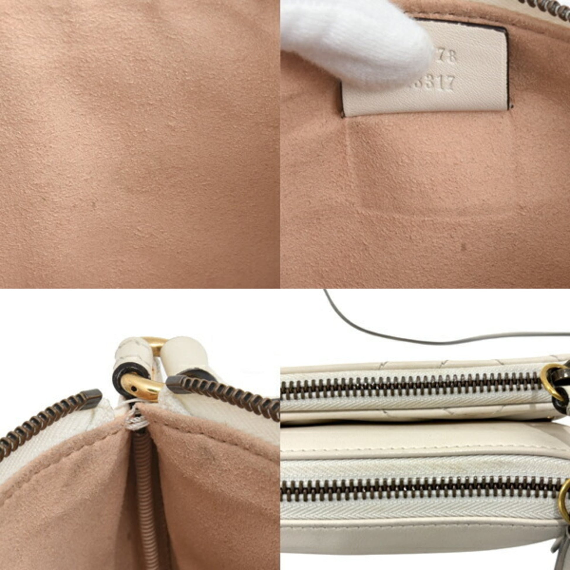 Gucci White Leather Pochette Pouch Shoulder Bag