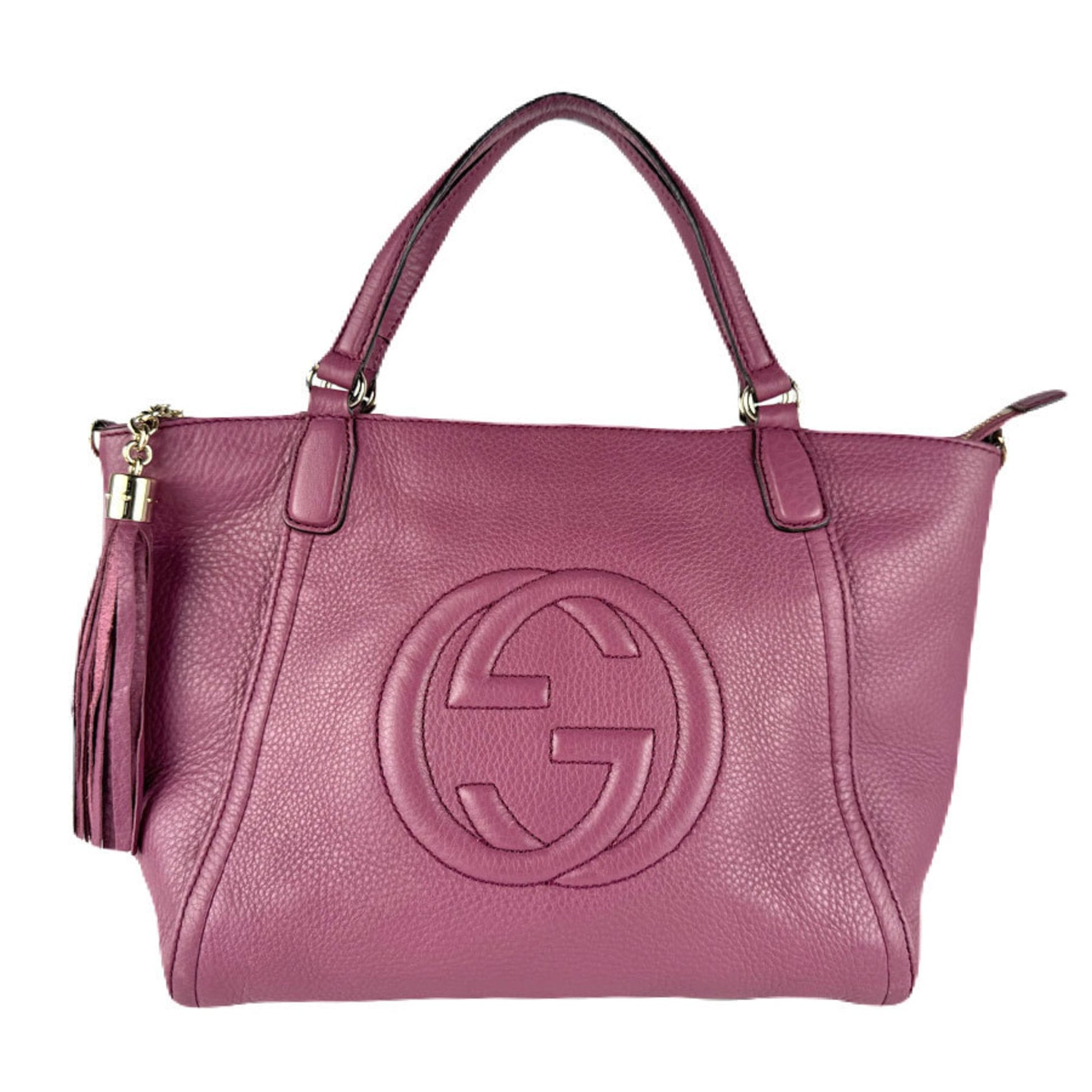 Gucci Purple Leather Handbag Shoulder Bag