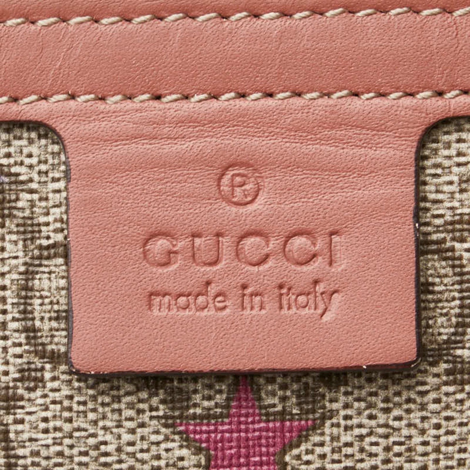 Gucci Beige Pink Pvc Leather Pouch