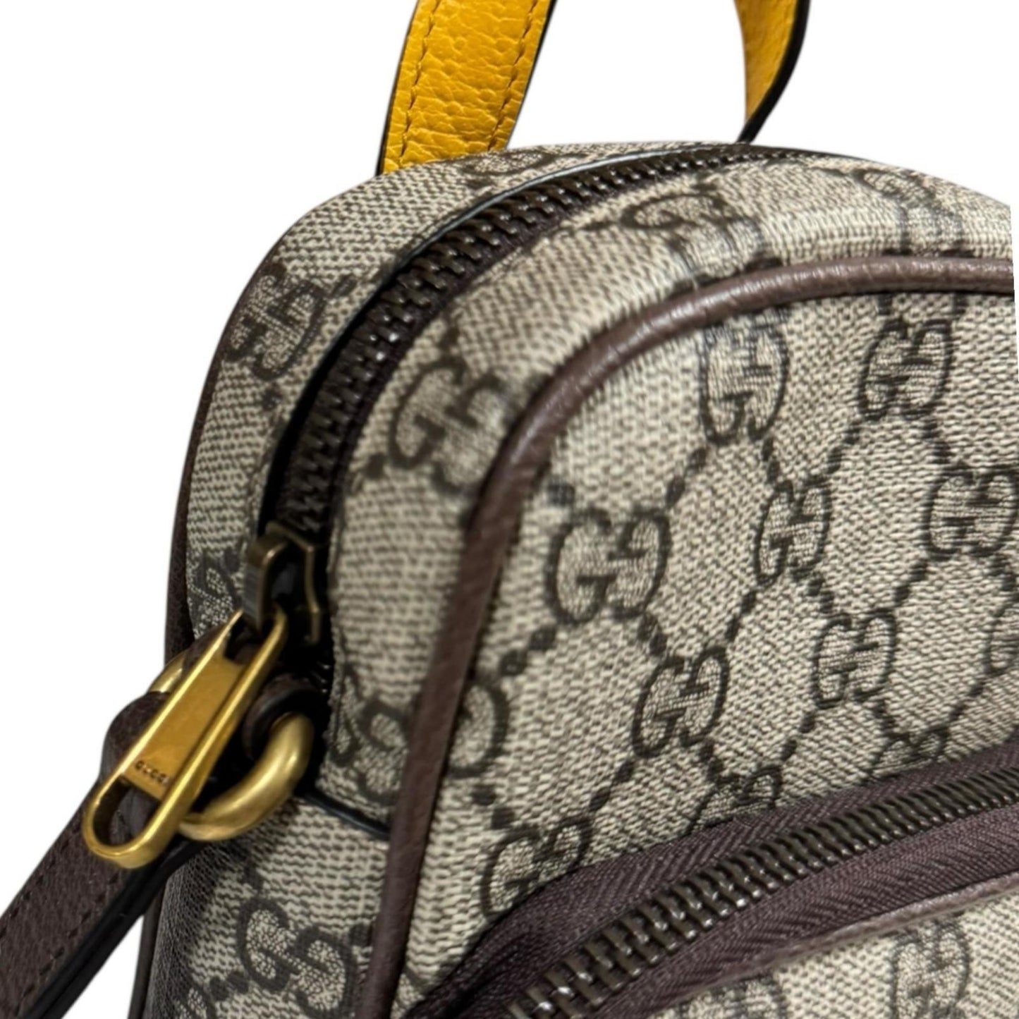 Gucci Beige Brown Yellow Gg Supreme Shoulder Bag