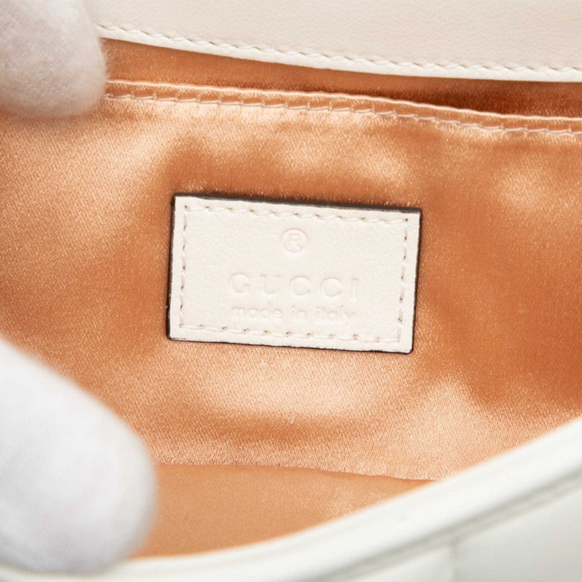 Gucci White Leather Handbag Shoulder Bag