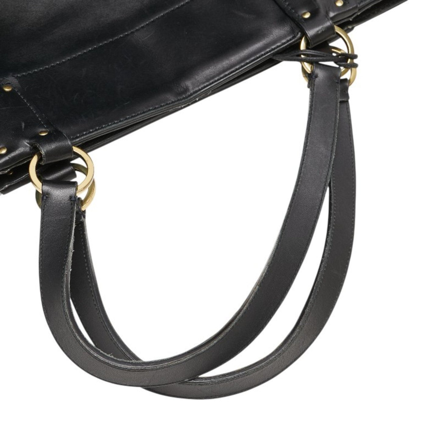 Gucci Black Leather Handbag Tote Bag