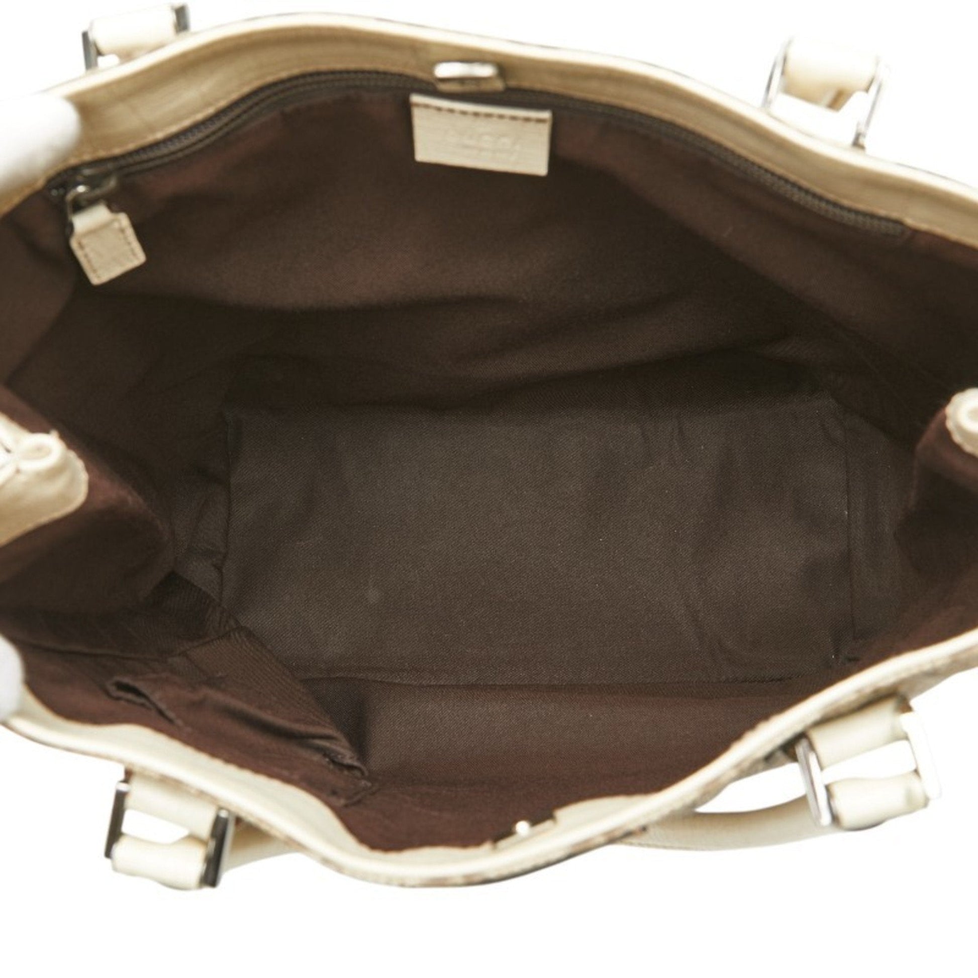 Gucci Beige Ivory Pvc Leather Handbag Tote Bag