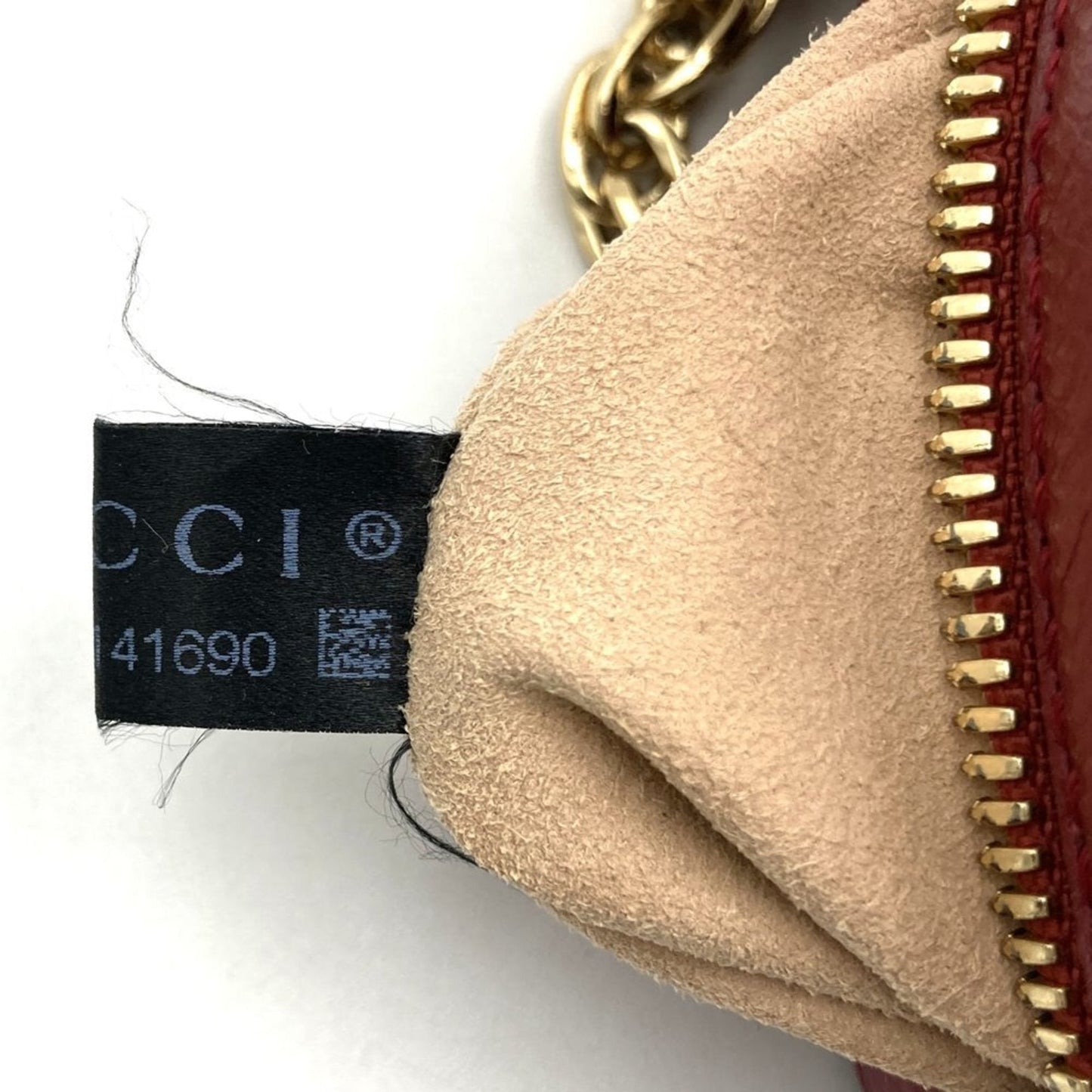Gucci Gg Marmont Navy Red Color Suede Leather Shoulder Bag