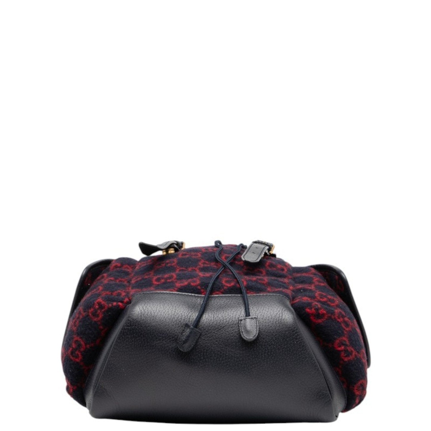 Gucci Navy Red Color Wool Leather Backpack