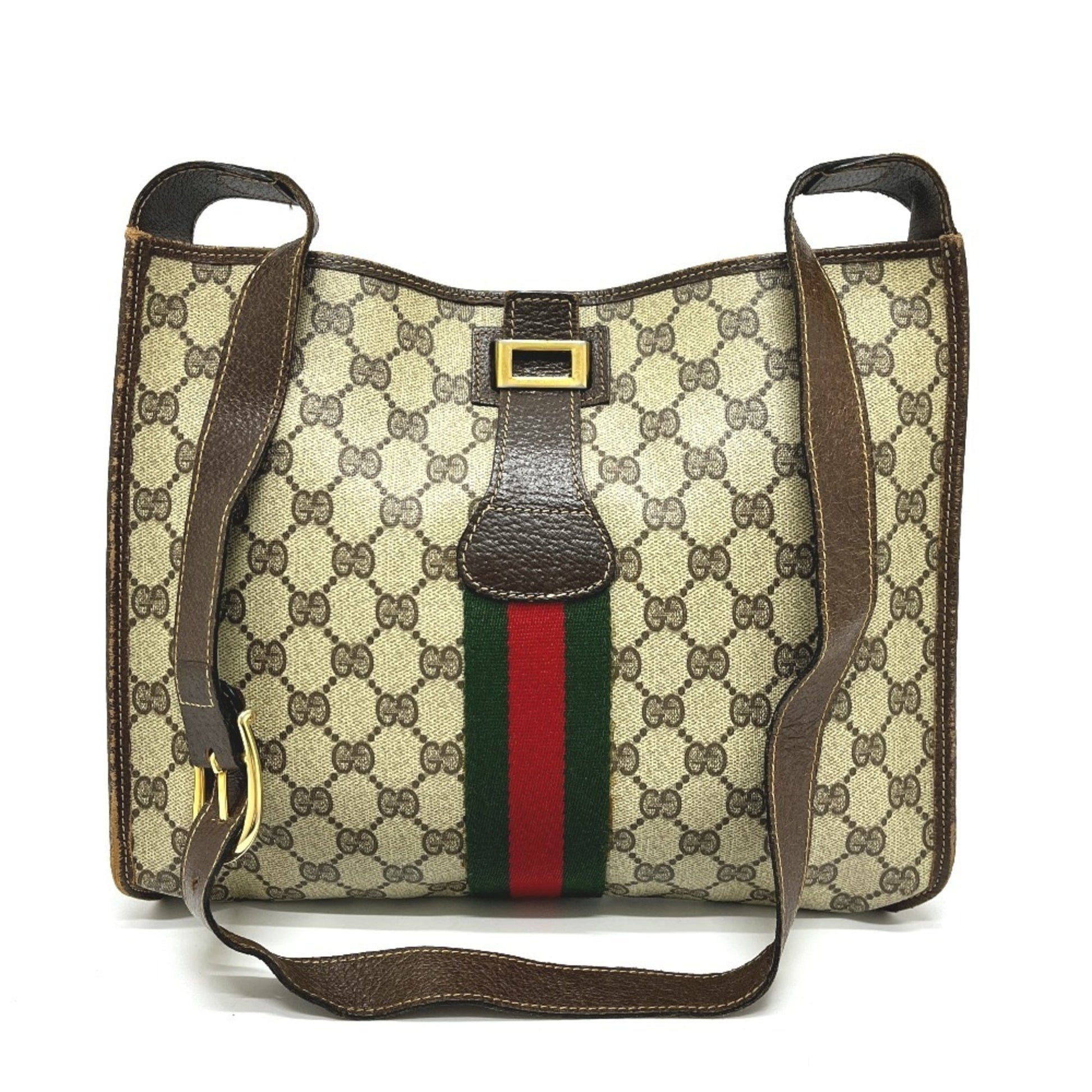 Gucci Brown Pvc Leather Shoulder Bag