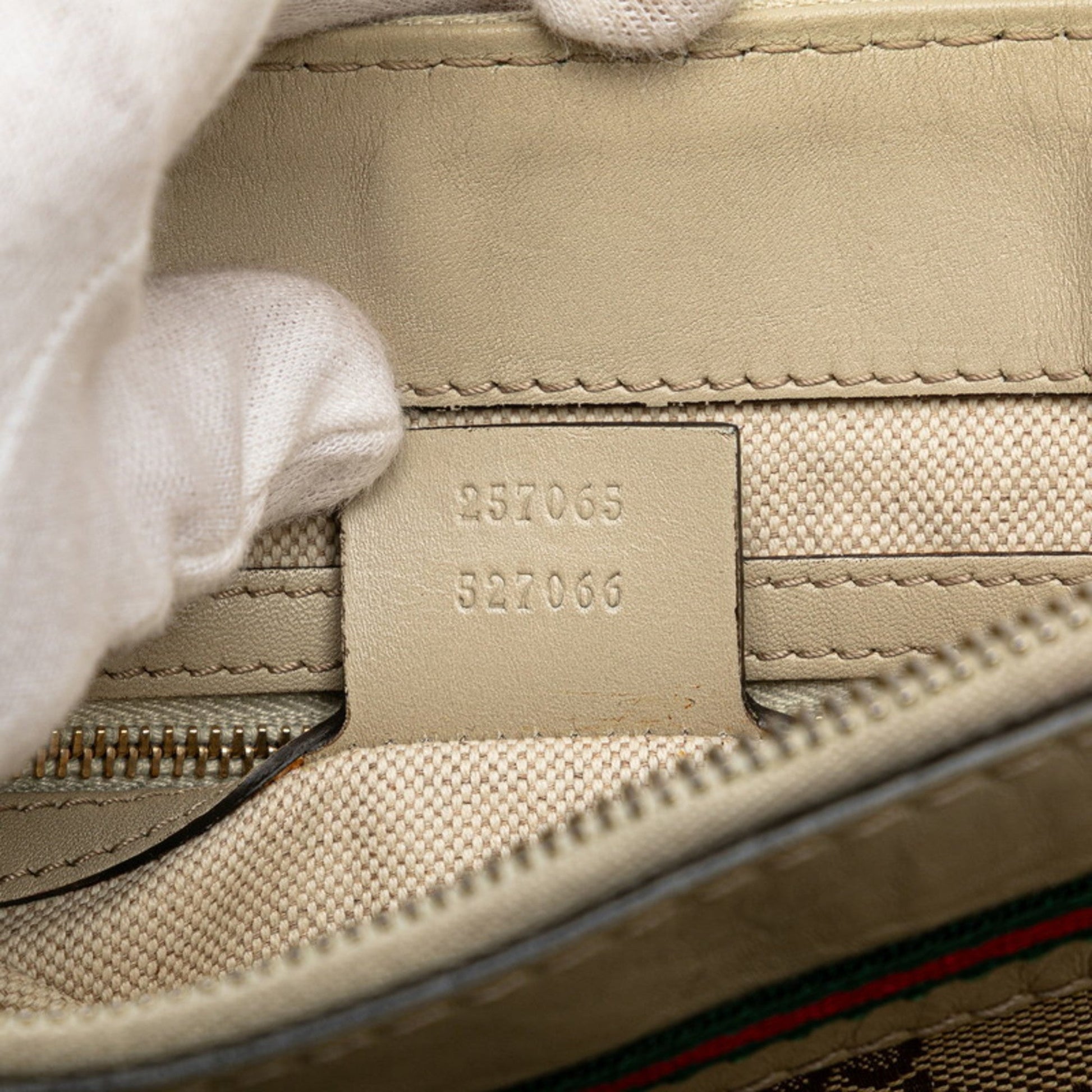 Gucci Gg Canvas Beige Gg Canvas Leather Shoulder Bag