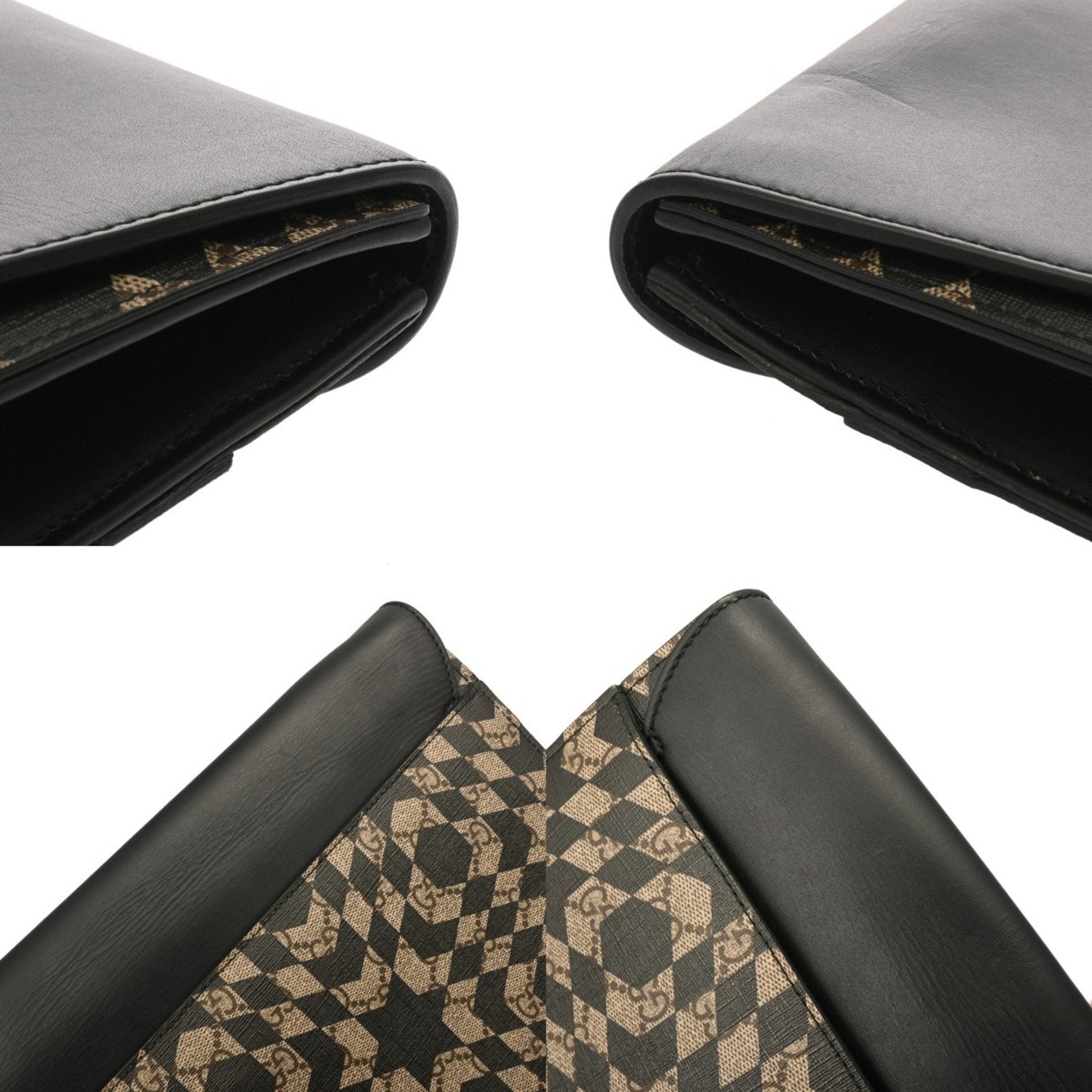 Gucci Beige Black Pvc Clutch Bag