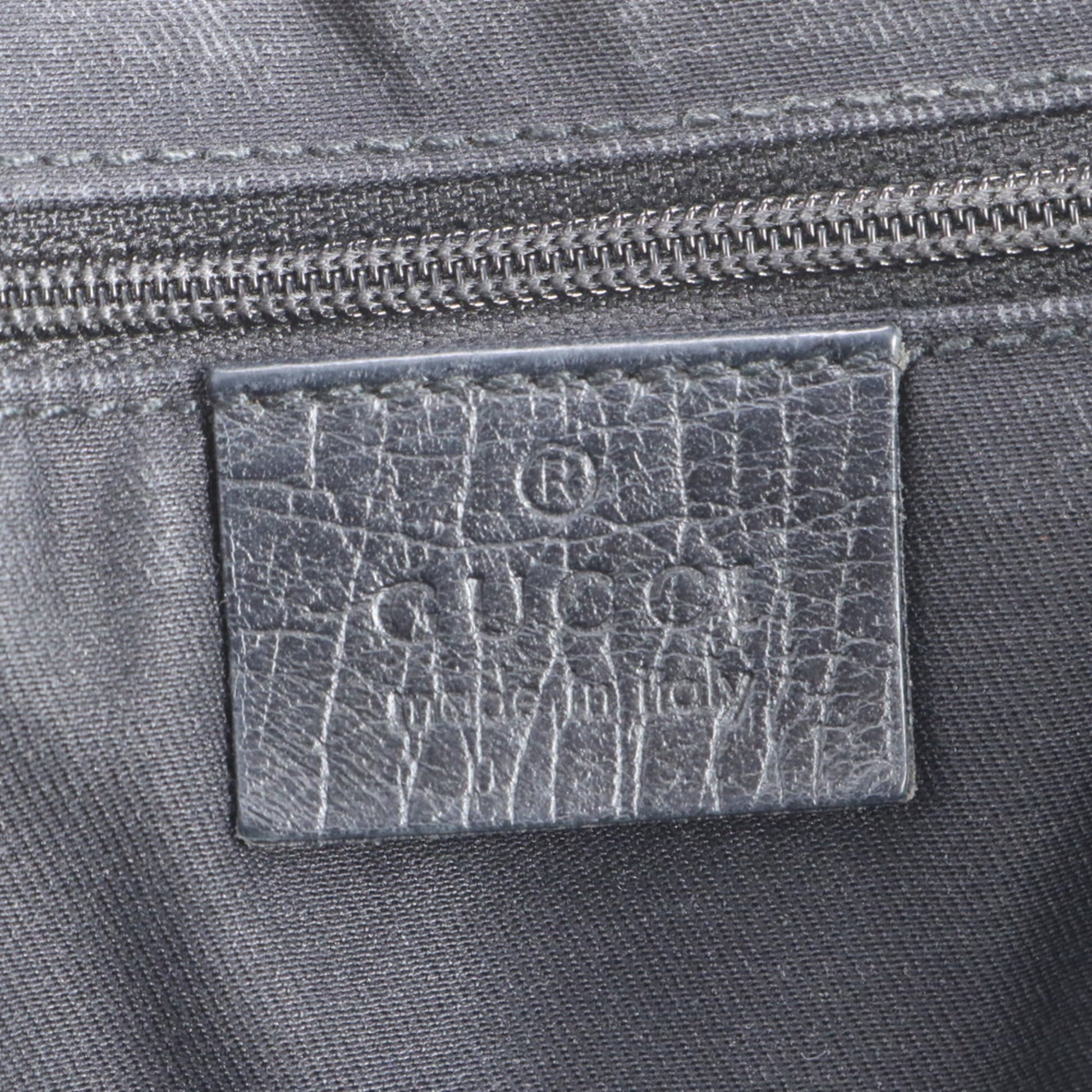 Gucci Black Leather Canvas Shoulder Bag