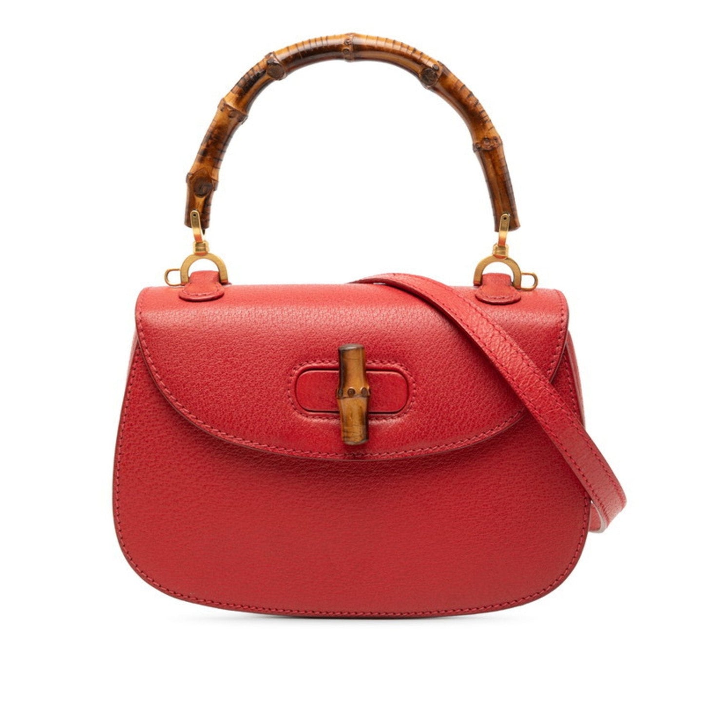 Gucci Red Color Leather Handbag Shoulder Bag