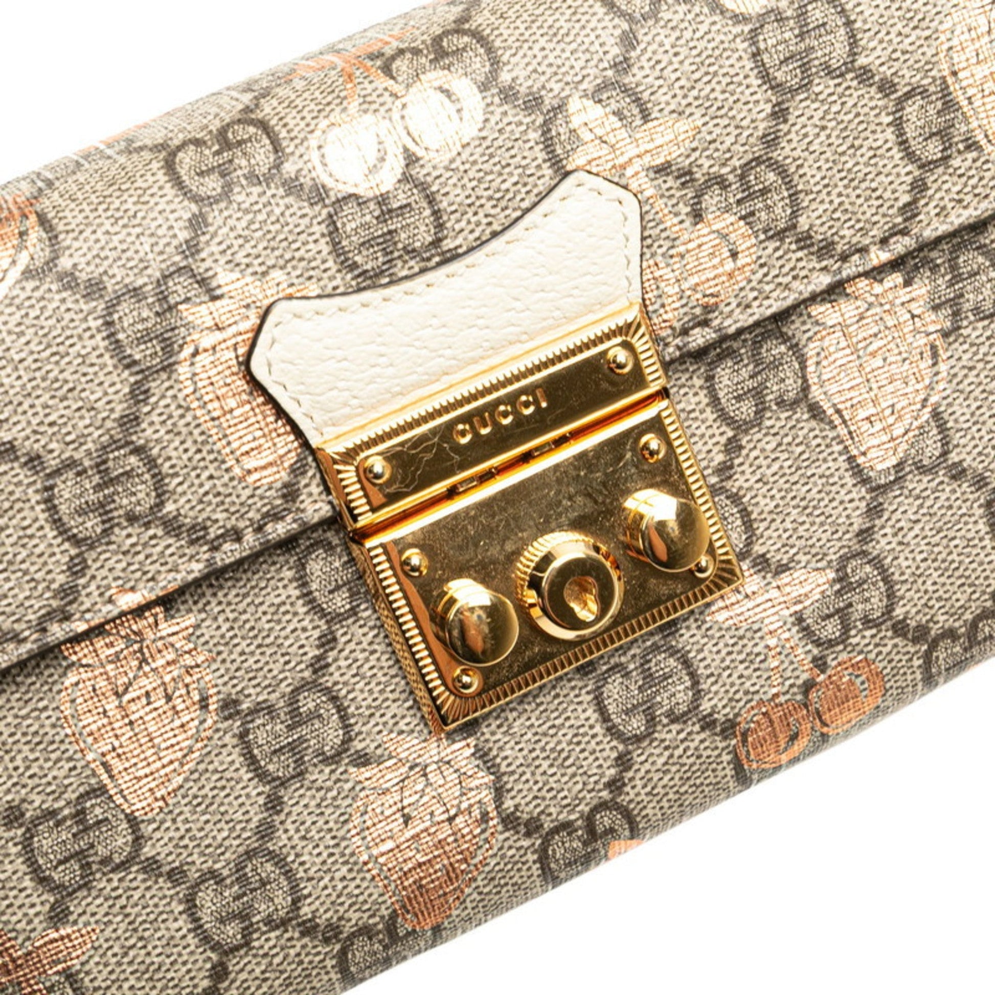 Gucci Padlock Beige Pvc Leather Handbag Shoulder Bag