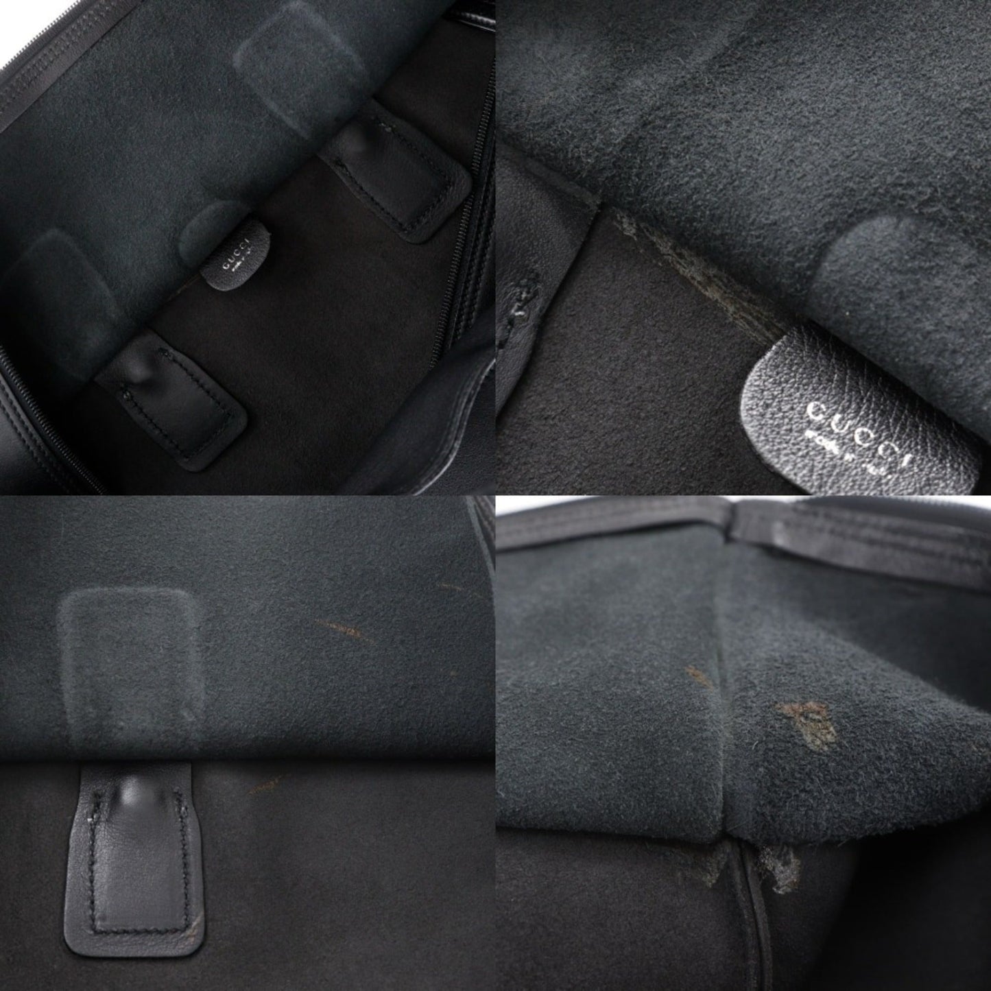 Gucci Black Leather Boston Bag
