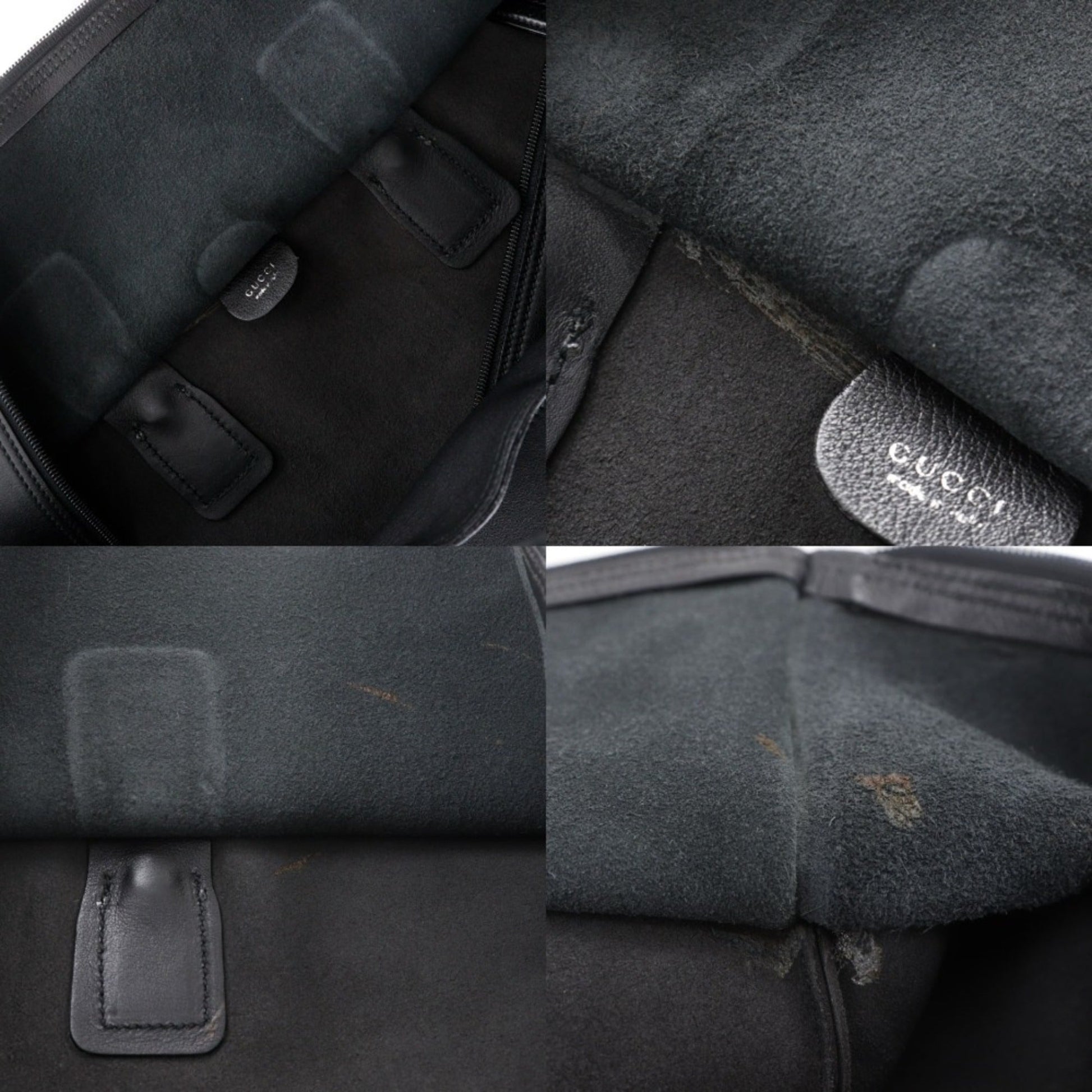 Gucci Black Leather Boston Bag