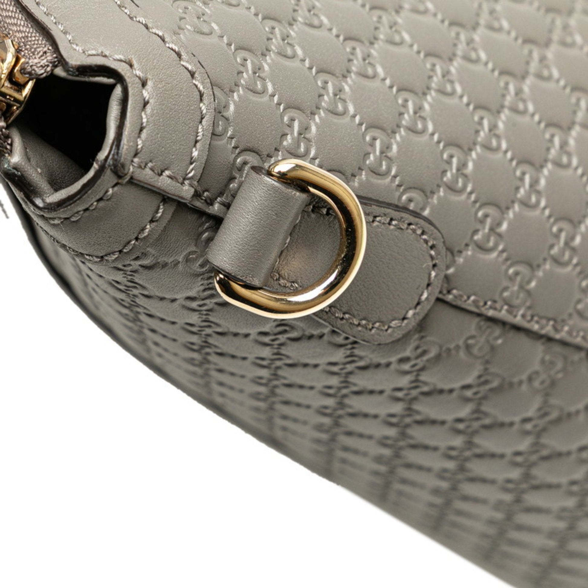 Gucci Gray Leather Shoulder Bag Tote Bag