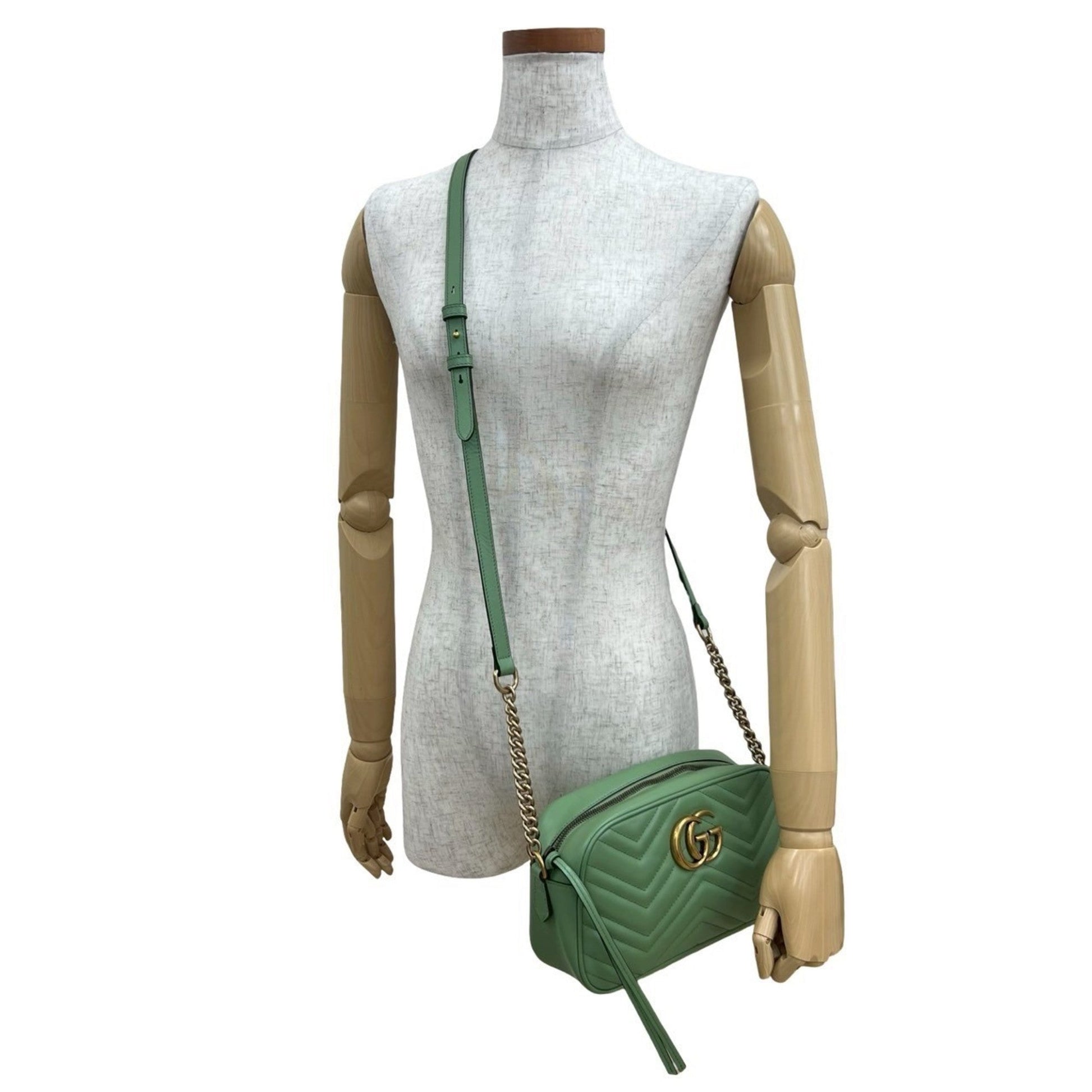 Gucci Green Leather Pochette Shoulder Bag